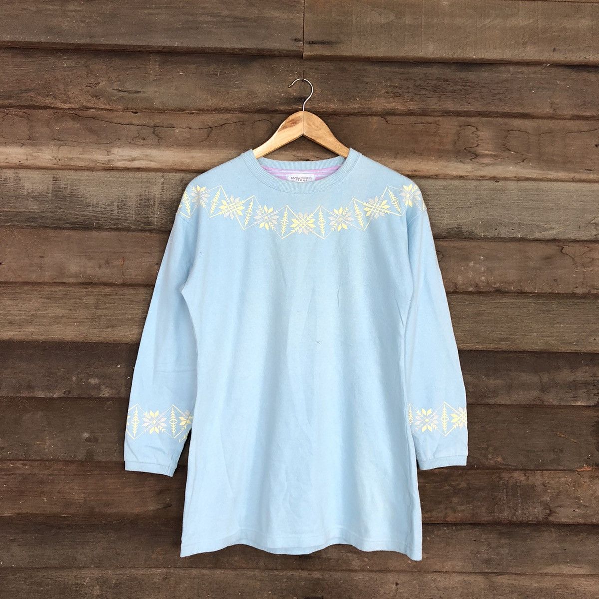 Japanese Brand × Kansai Yamamoto Kansai Yamamoto Femme Blue Sweatshirt #3695 Size M / US 6-8 / IT 42-44 - 1 Thumbnail