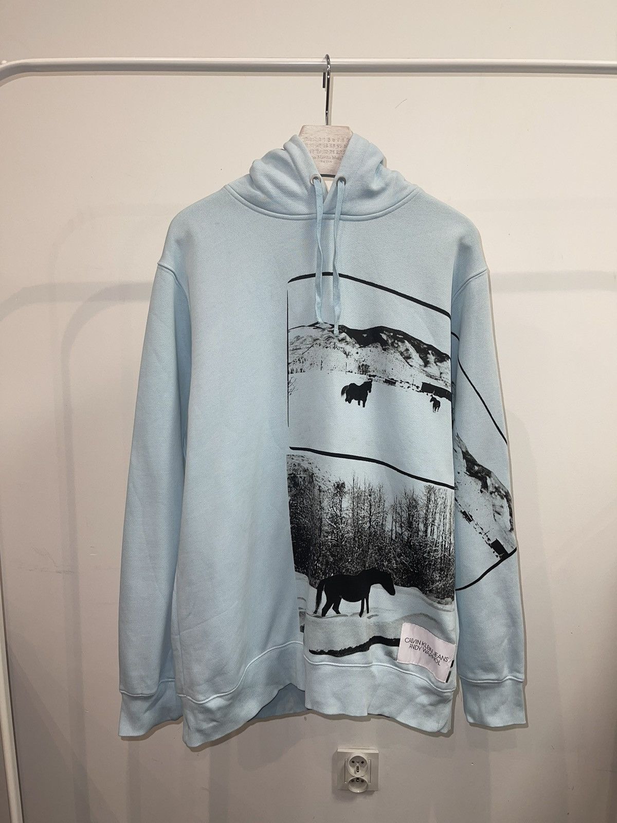 Calvin Klein 205W39NYC Calvin Klein X Andy Warhol Horse Print Baby Blue Hoodie Size US L / EU 52-54 / 3 - 7 Thumbnail