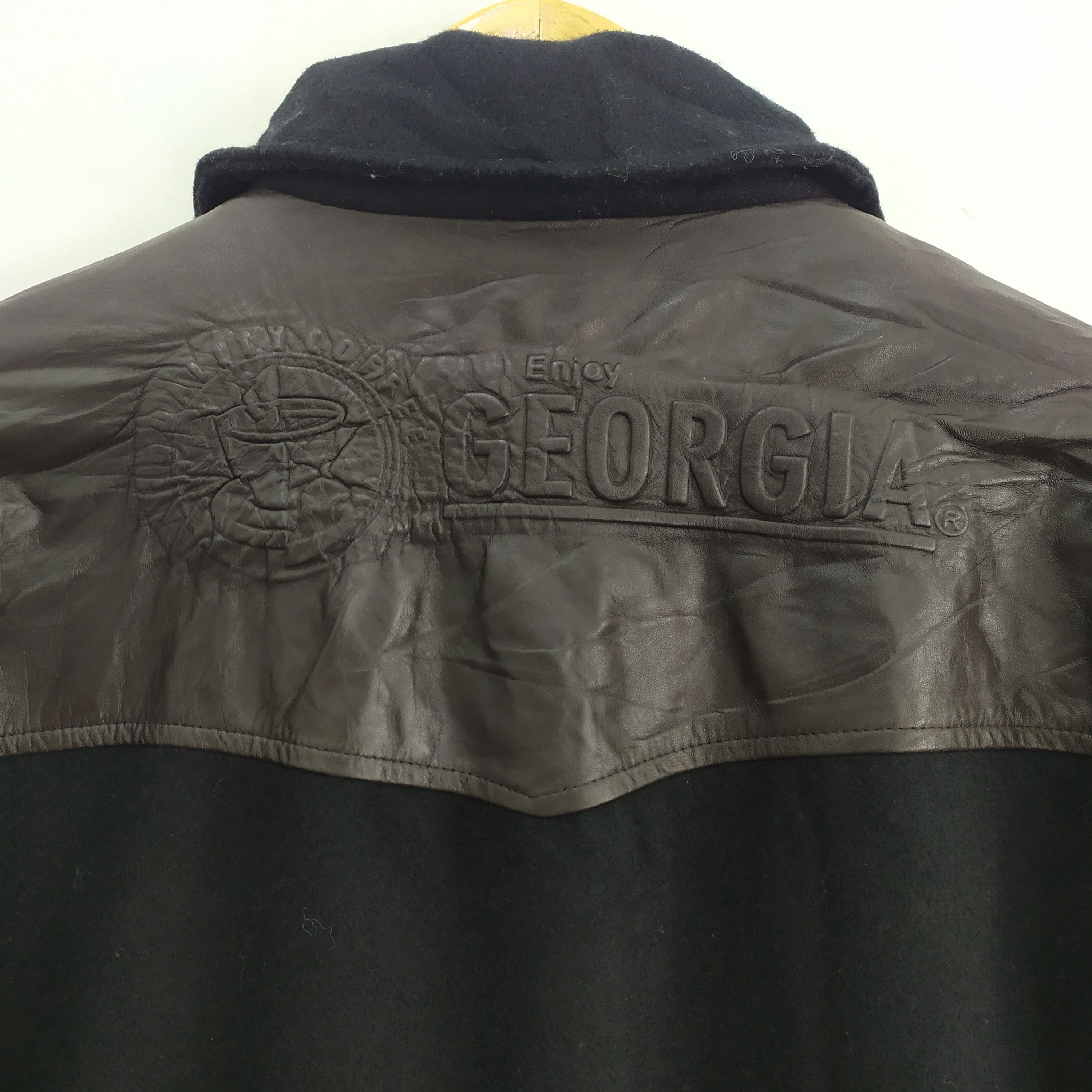 George GEORGIA ENJOY QUALITY COFFEE WOOL VARSITY JACKET Size US L / EU 52-54 / 3 - 6 Thumbnail