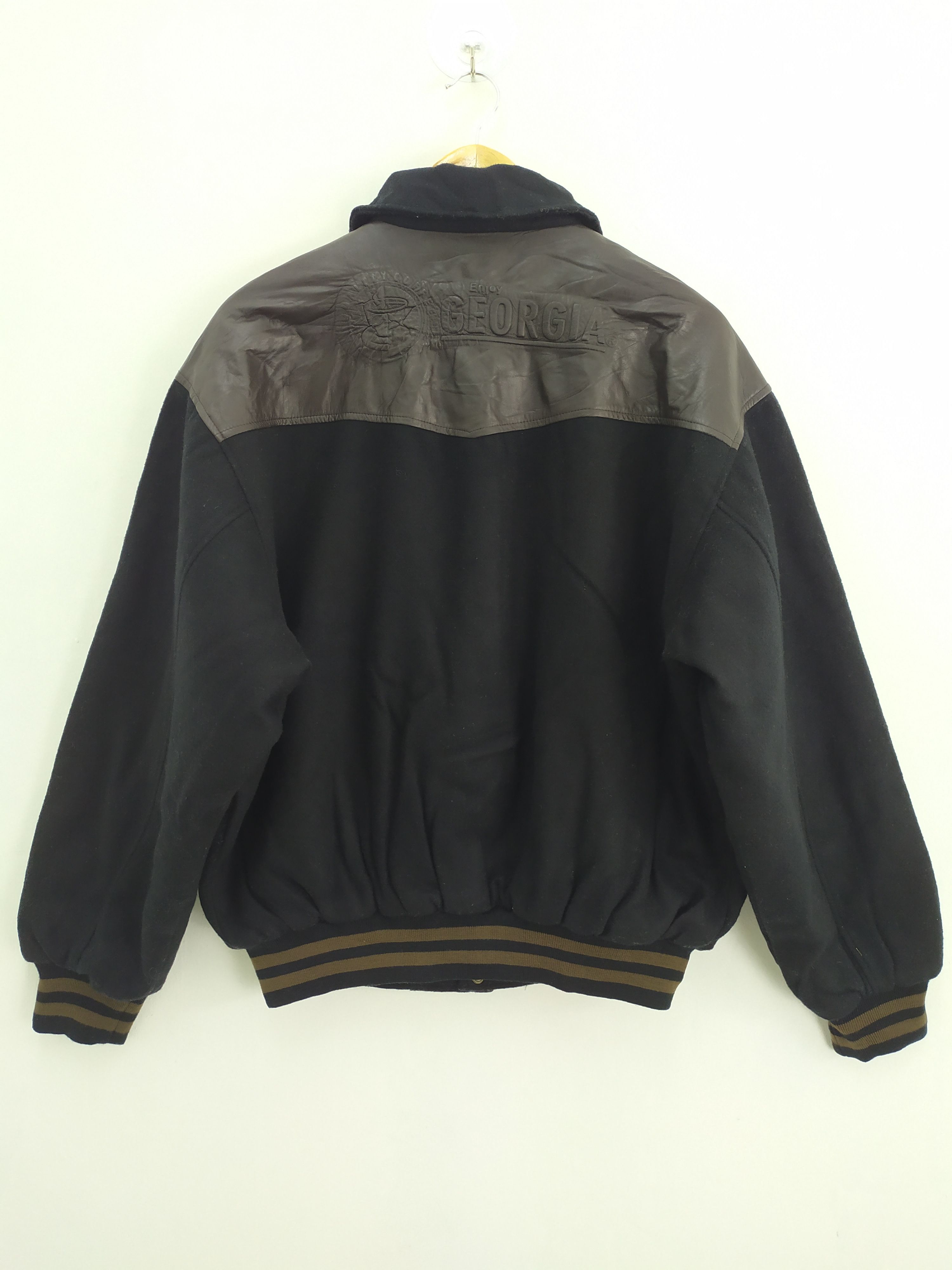 George GEORGIA ENJOY QUALITY COFFEE WOOL VARSITY JACKET Size US L / EU 52-54 / 3 - 7 Thumbnail