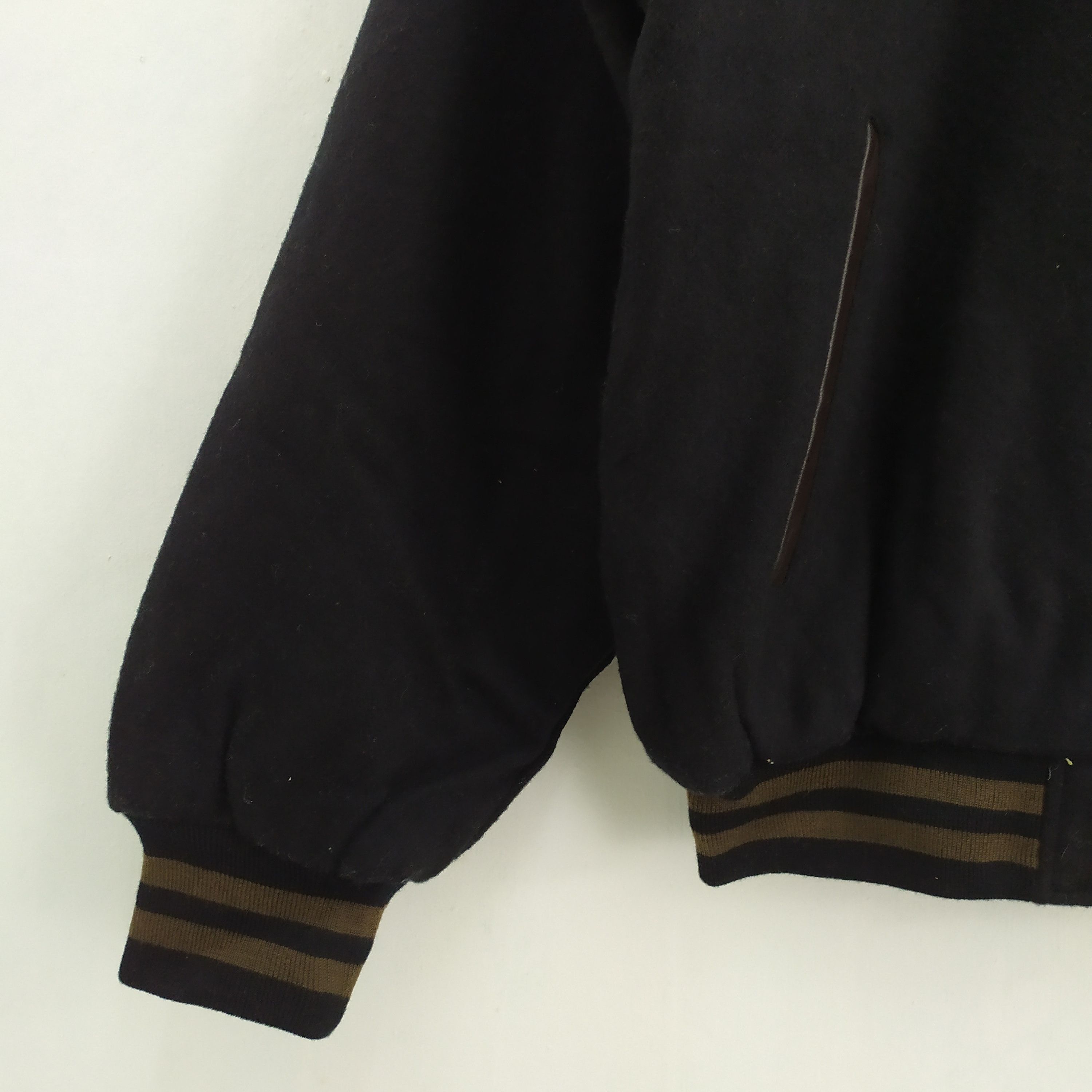 George GEORGIA ENJOY QUALITY COFFEE WOOL VARSITY JACKET Size US L / EU 52-54 / 3 - 3 Thumbnail