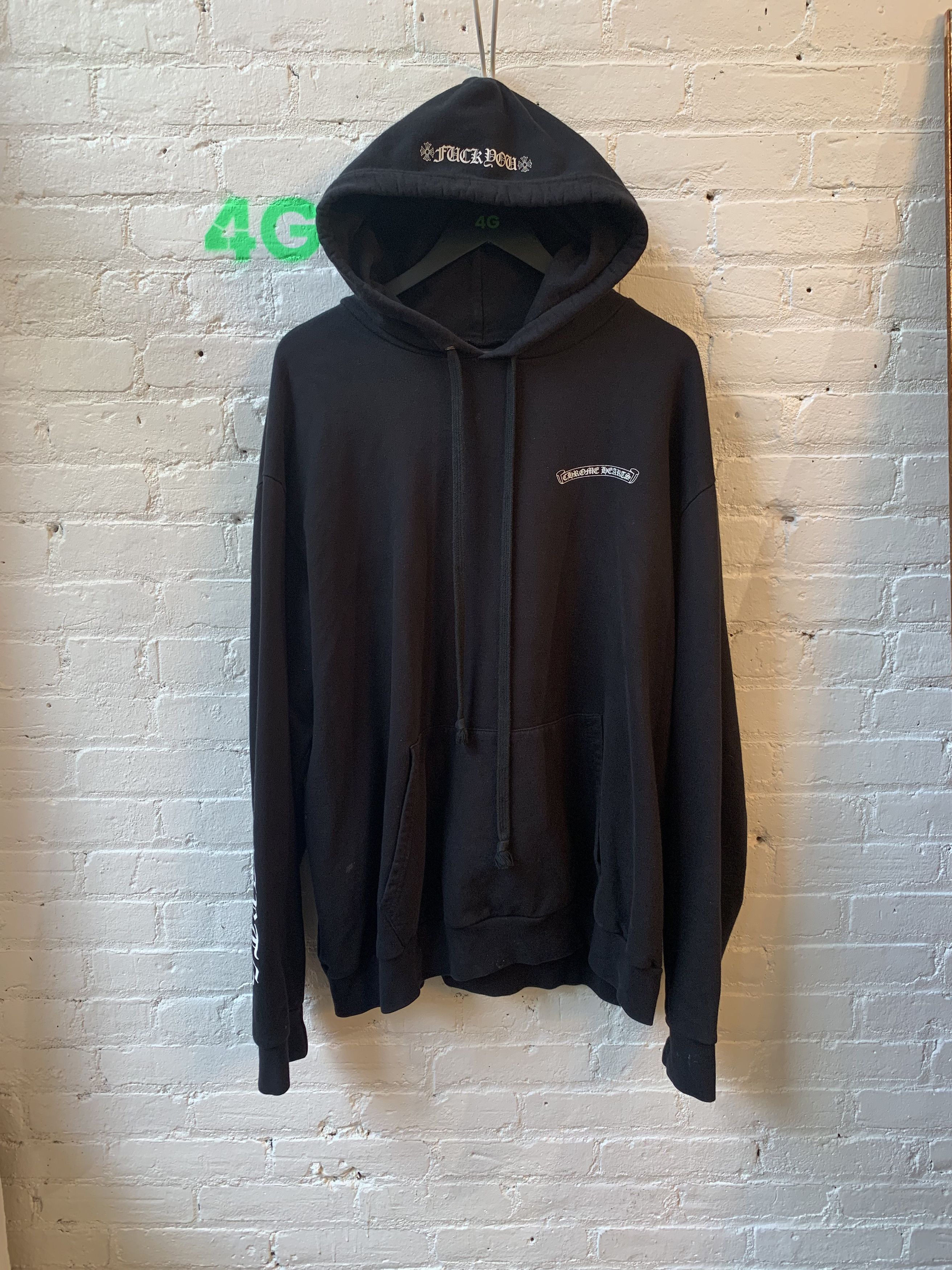 Chrome Hearts CHROME HEARTS Spell out hoodie white on black Size US XXL / EU 58 / 5 - 1 Thumbnail