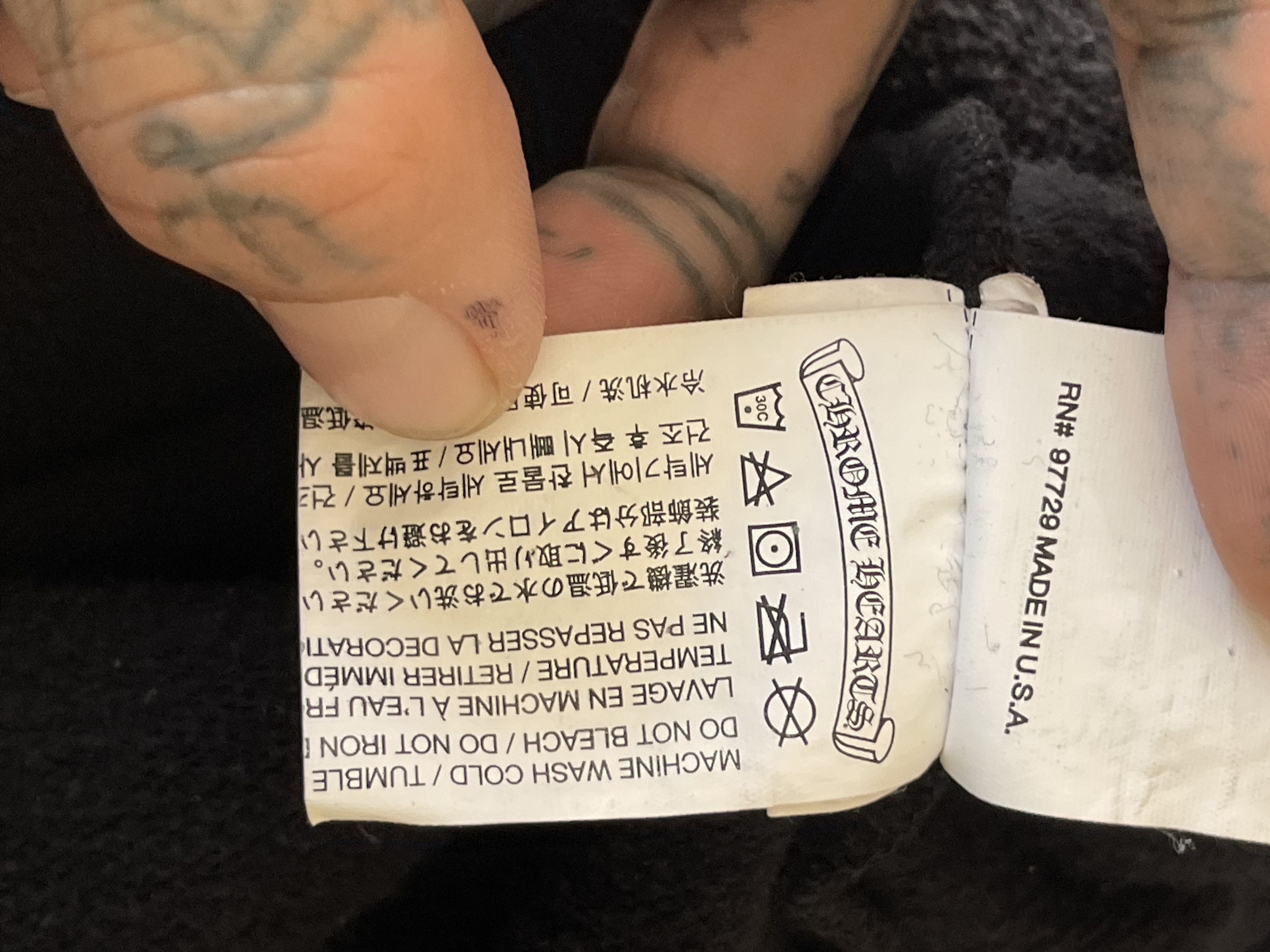 Chrome Hearts CHROME HEARTS Spell out hoodie white on black Size US XXL / EU 58 / 5 - 8 Thumbnail