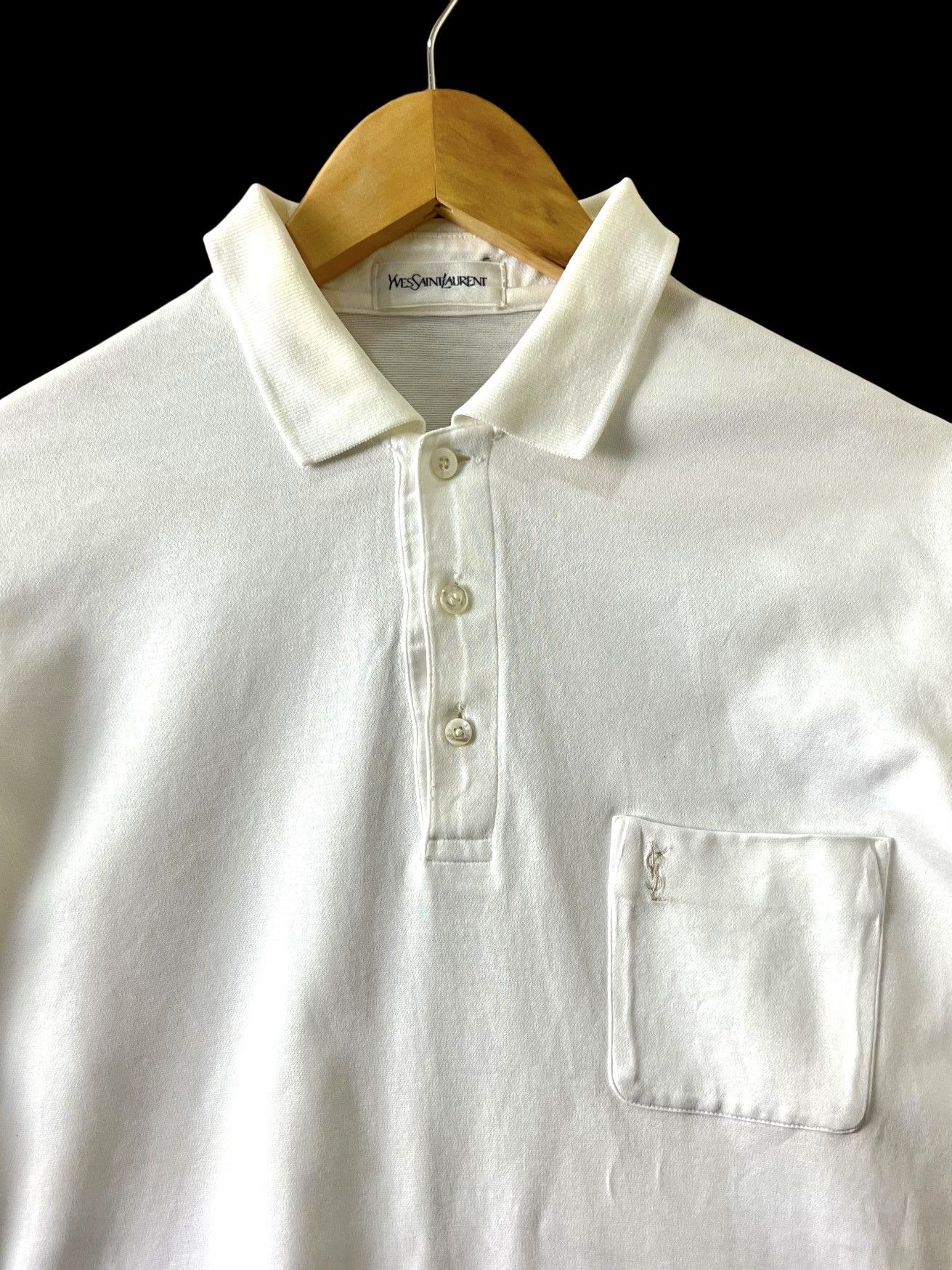 Vintage × Yves Saint Laurent VTG YVES SAINT LAURENT SLIMFIT LONGSLEEVE POLO SINGLE POCKET Size M / US 6-8 / IT 42-44 - 4 Thumbnail
