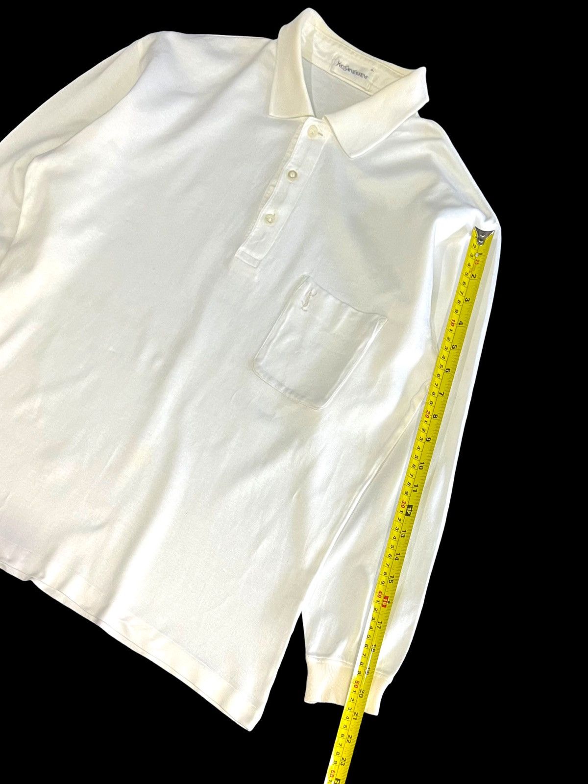 Vintage × Yves Saint Laurent VTG YVES SAINT LAURENT SLIMFIT LONGSLEEVE POLO SINGLE POCKET Size M / US 6-8 / IT 42-44 - 15 Thumbnail