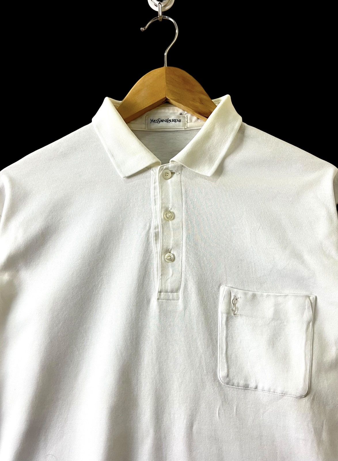 Vintage × Yves Saint Laurent VTG YVES SAINT LAURENT SLIMFIT LONGSLEEVE POLO SINGLE POCKET Size M / US 6-8 / IT 42-44 - 1 Thumbnail