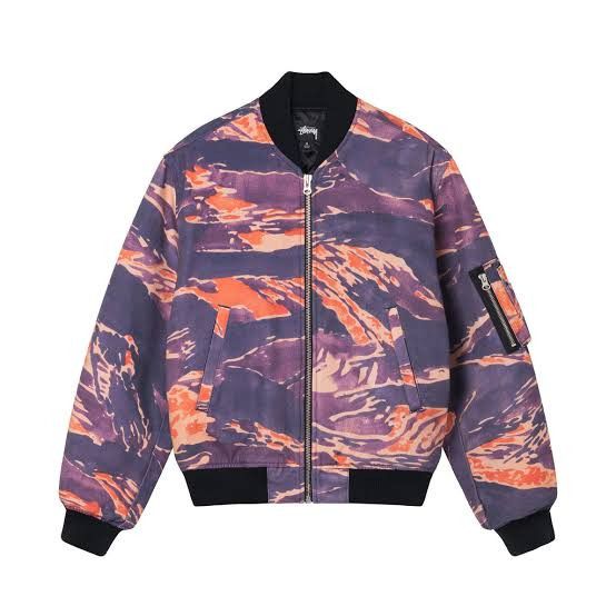 image of Stussy Tıgrıs Bomber in Camo, Men's (Size XS)