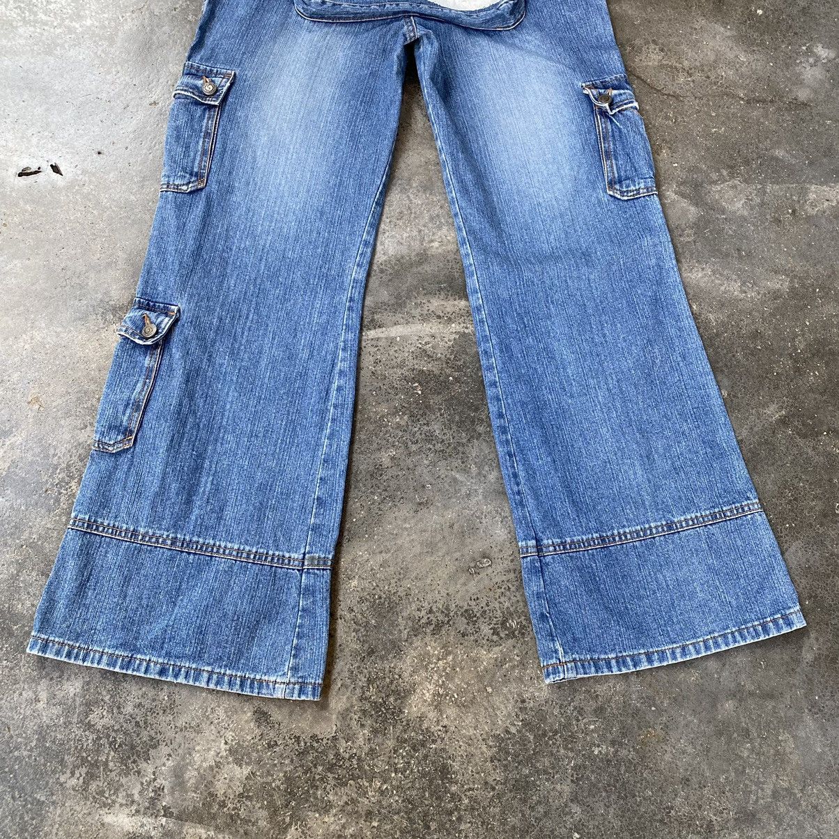 Japanese Brand Vintage Blue Moon Blue Bell Bottoms Cargo Distressed Pants Size US 34 / EU 50 - 8 Thumbnail