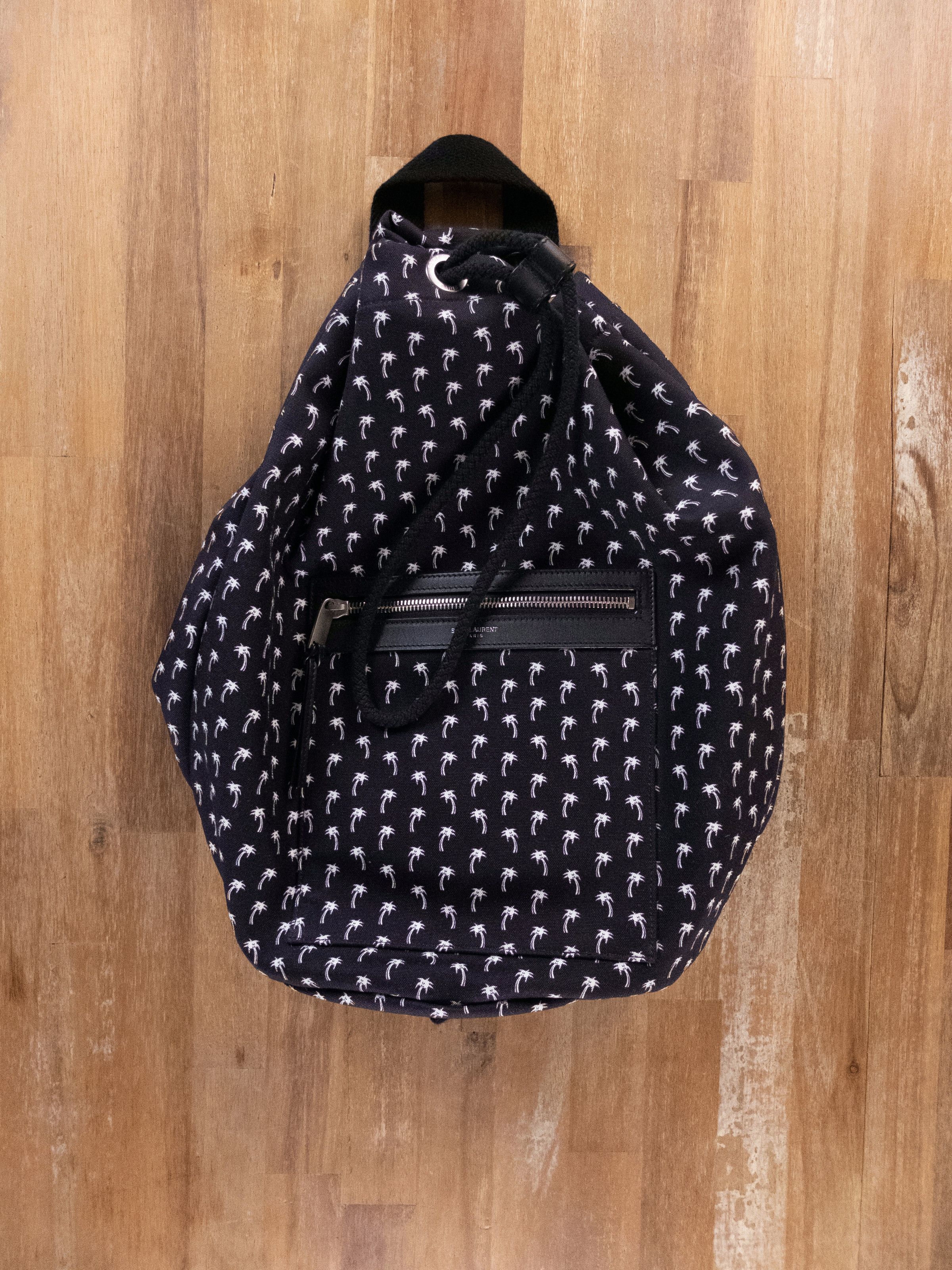 Saint Laurent Paris SAINT LAURENT City Sailor black canvas palm print backpack q Size ONE SIZE - 5 Thumbnail