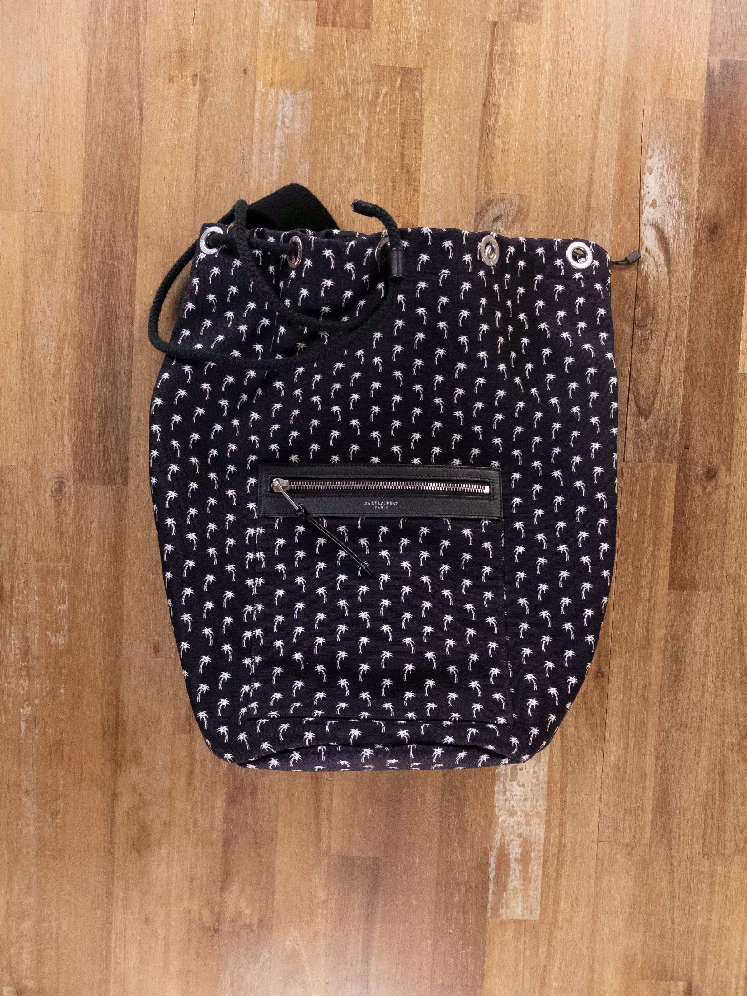 Saint Laurent Paris SAINT LAURENT City Sailor black canvas palm print backpack q Size ONE SIZE - 4 Thumbnail