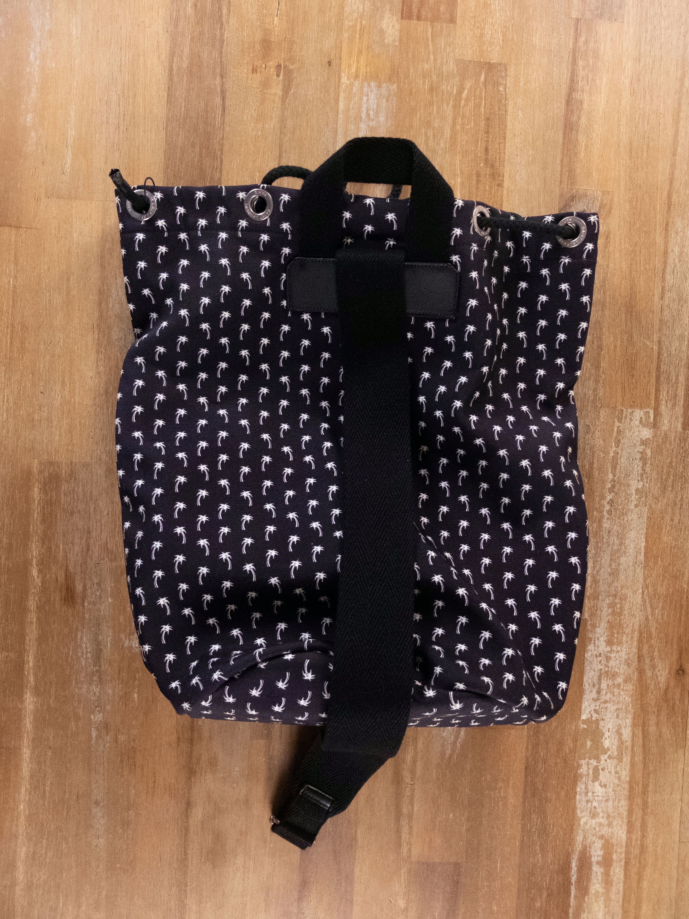 Saint Laurent Paris SAINT LAURENT City Sailor black canvas palm print backpack q Size ONE SIZE - 9 Thumbnail