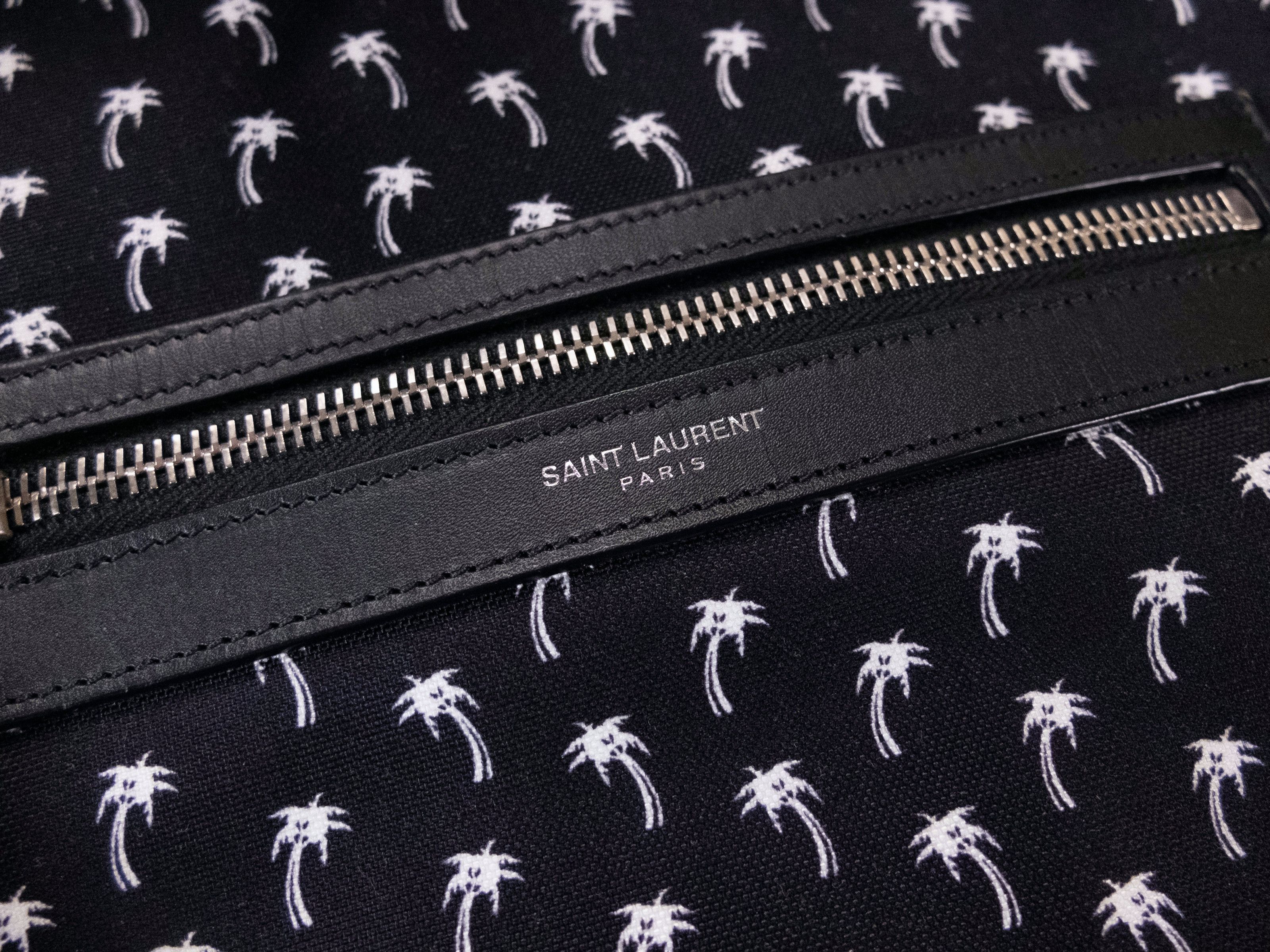 Saint Laurent Paris SAINT LAURENT City Sailor black canvas palm print backpack q Size ONE SIZE - 7 Thumbnail