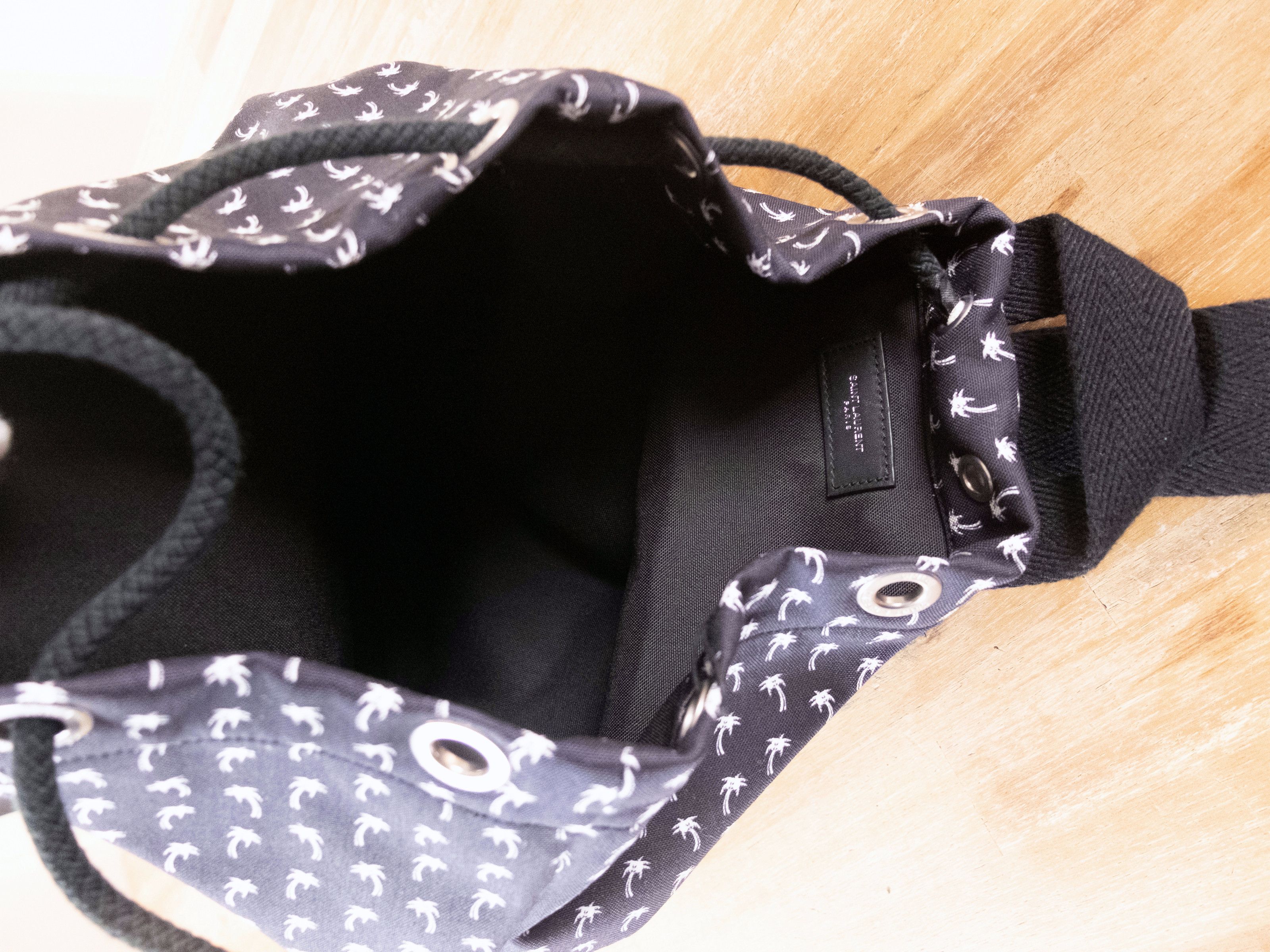 Saint Laurent Paris SAINT LAURENT City Sailor black canvas palm print backpack q Size ONE SIZE - 11 Thumbnail