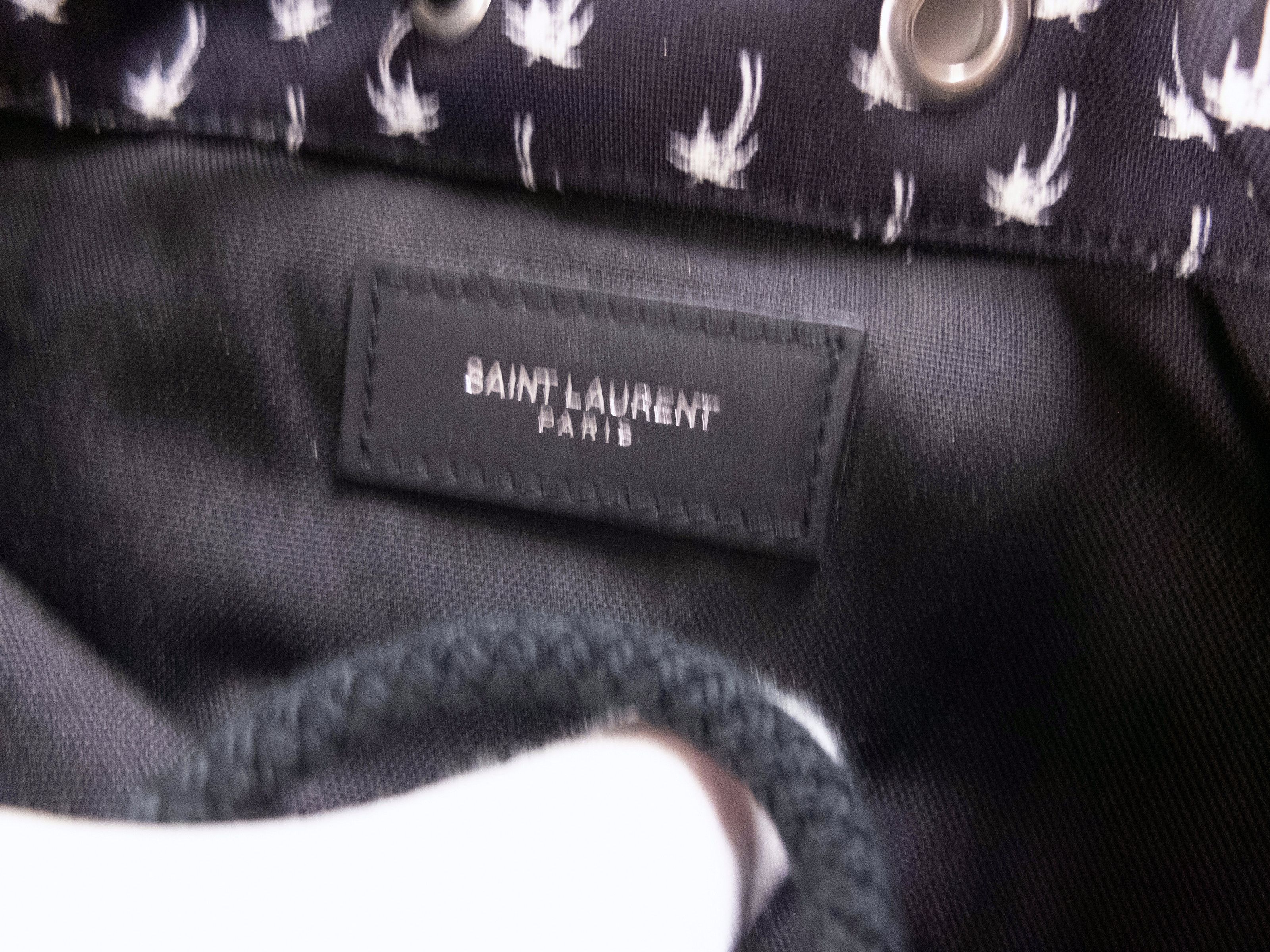 Saint Laurent Paris SAINT LAURENT City Sailor black canvas palm print backpack q Size ONE SIZE - 12 Thumbnail