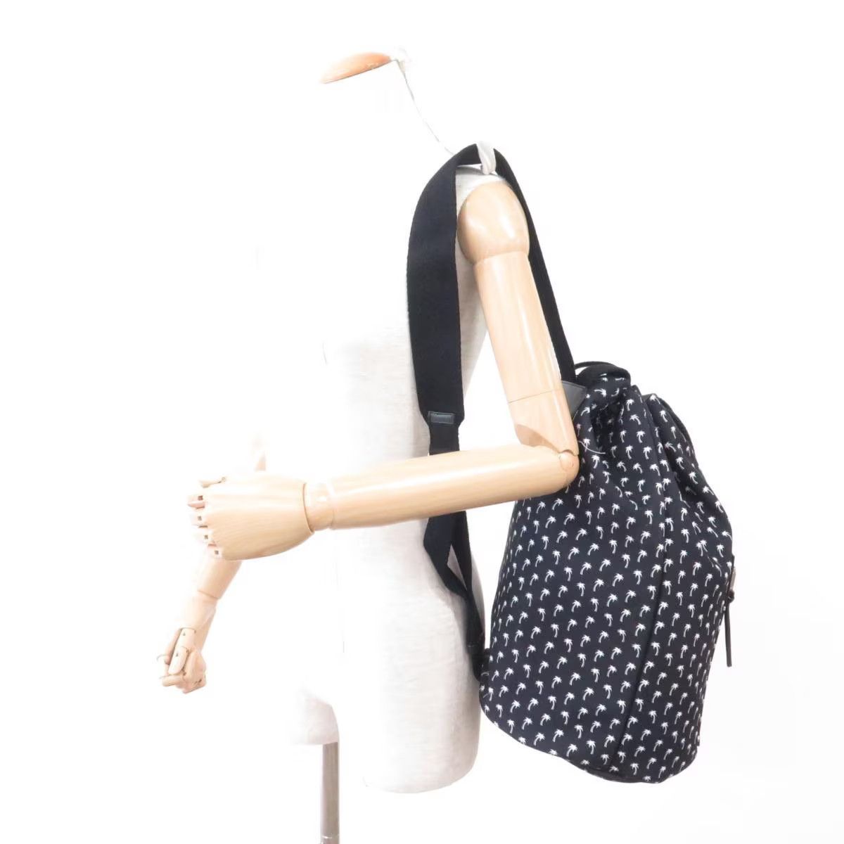 Saint Laurent Paris SAINT LAURENT City Sailor black canvas palm print backpack q Size ONE SIZE - 3 Thumbnail