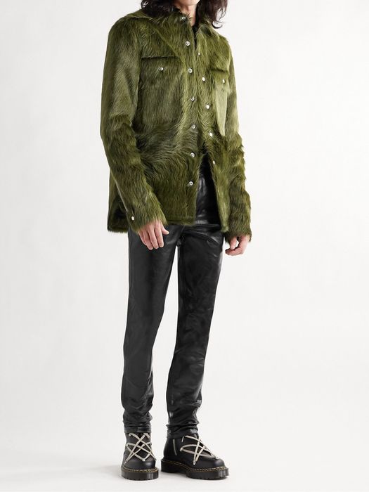 Rick Owens RICK OWENS GREEN FUR “GRINCH” JACKET | Grailed