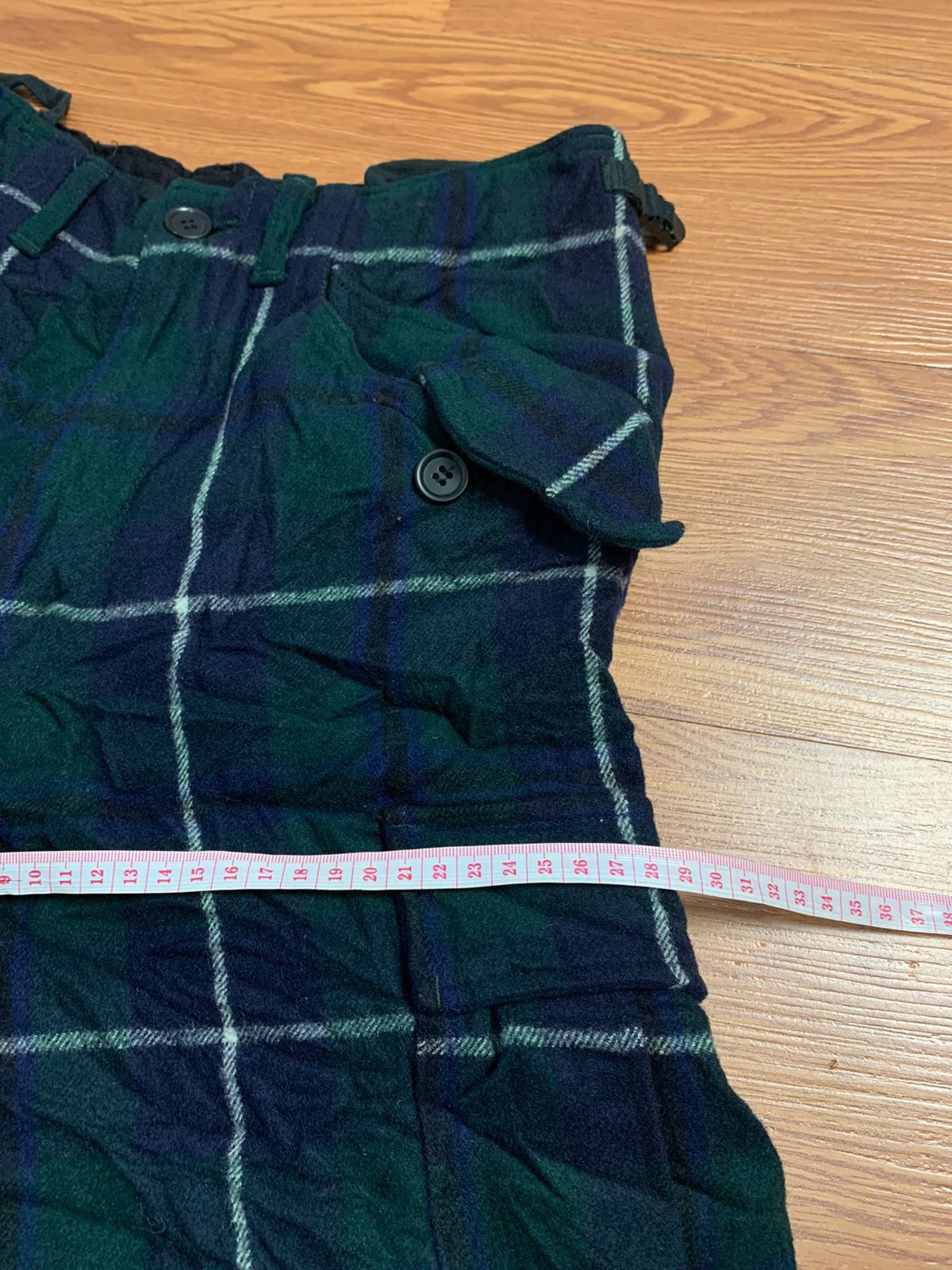 General Research 1997 General Research Plaid Wool Utilty Cargo Short Size US 29 - 19 Thumbnail
