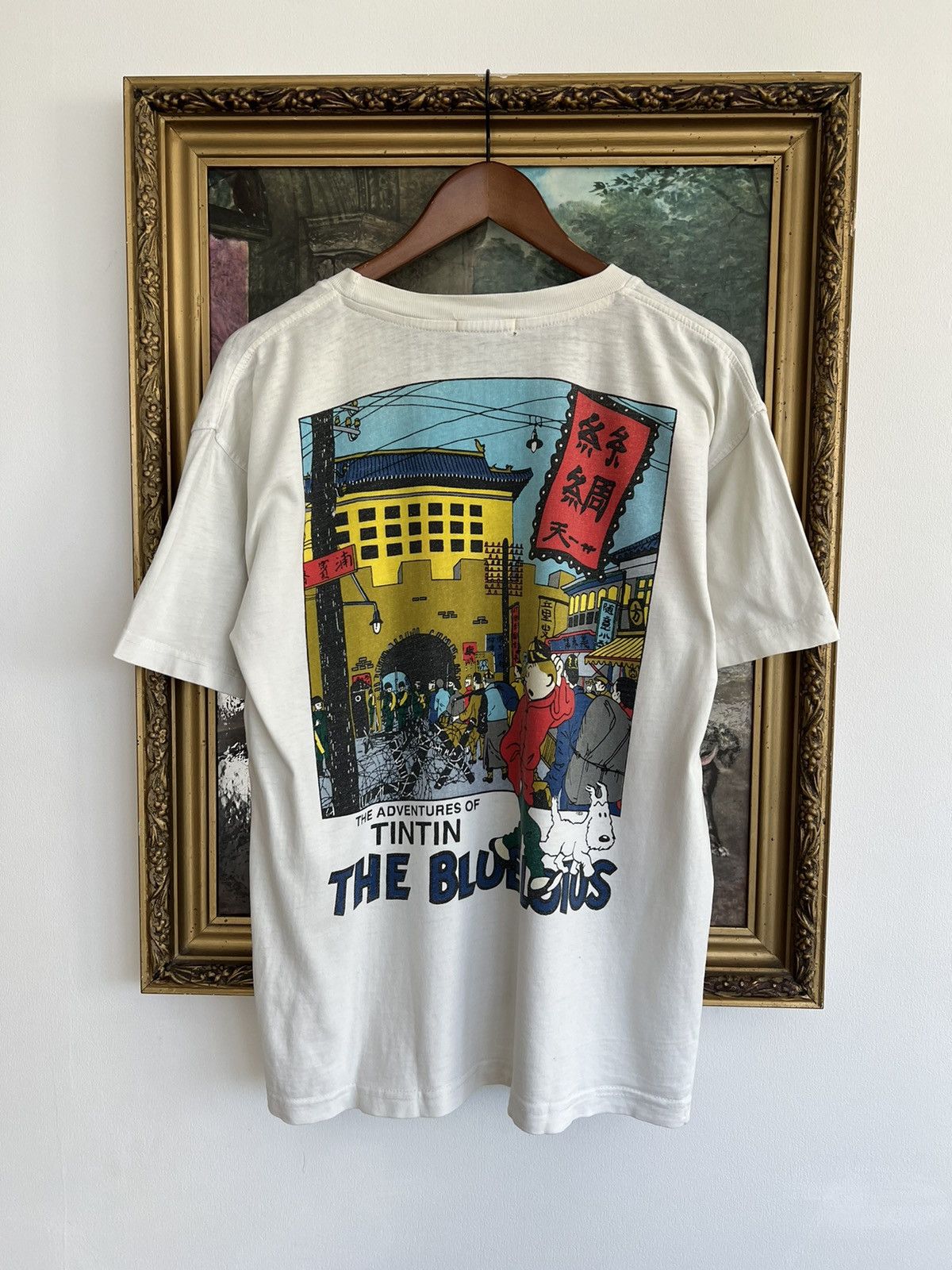 Vintage Vintage 90s The Adventure Of TinTin The Blue Lotus Tee | Grailed