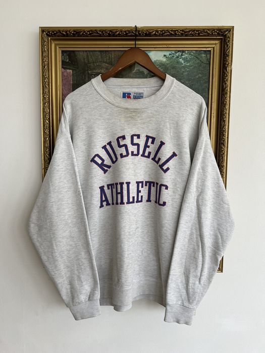 Vintage Made in USA Russell Athletic Gray Hoodie Sweatshirt Size XL 90s