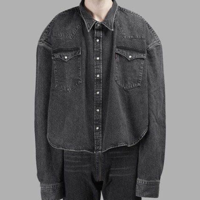 image of Vetements Ss17 Denim Shirt in Black, Men's (Size Small)