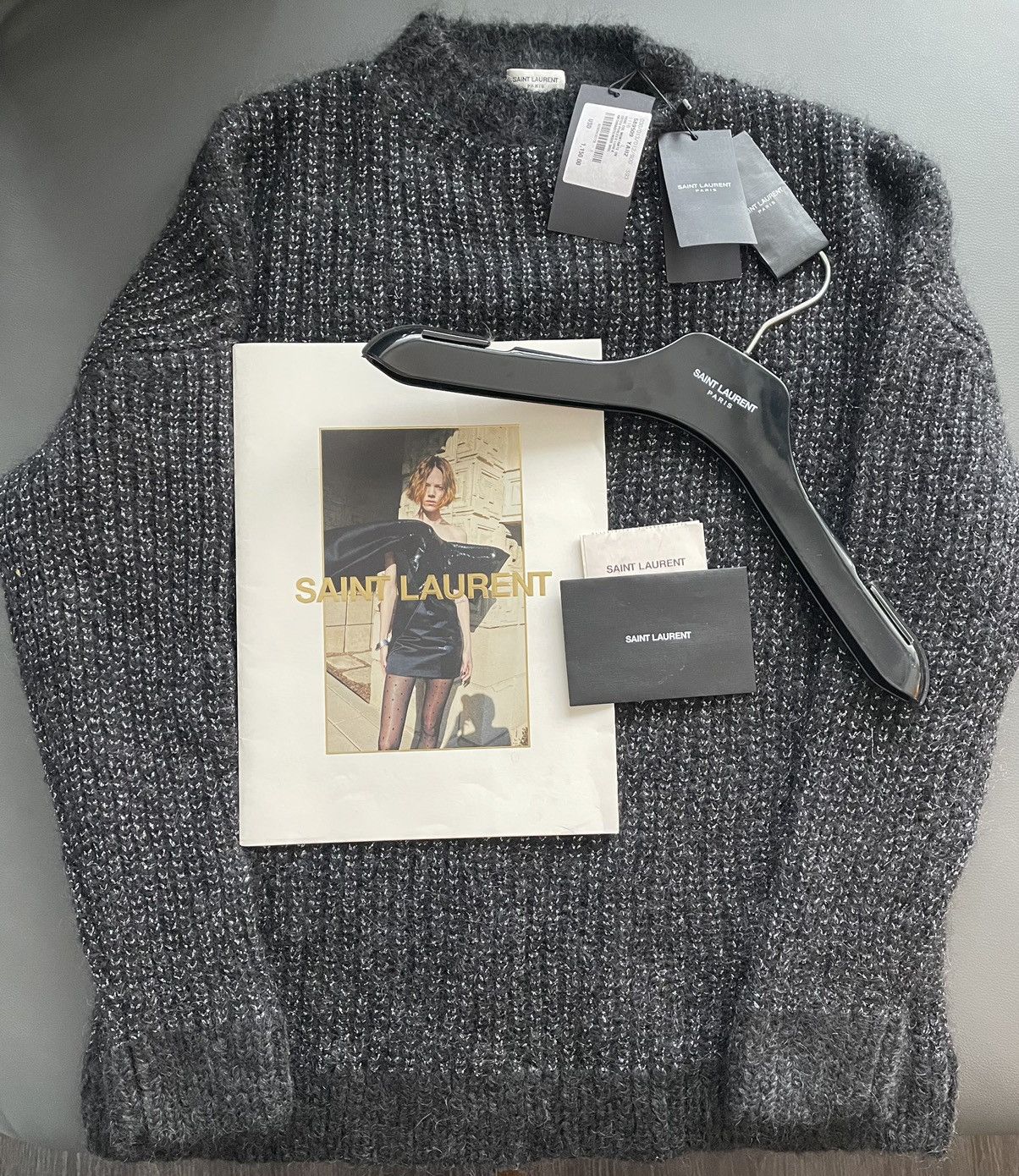 Hedi Slimane × Saint Laurent Paris × Yves Saint Laurent Rare Super Runway Limited Edition $1,400 Value Lurex Sweater Size US L / EU 52-54 / 3 - 13 Thumbnail