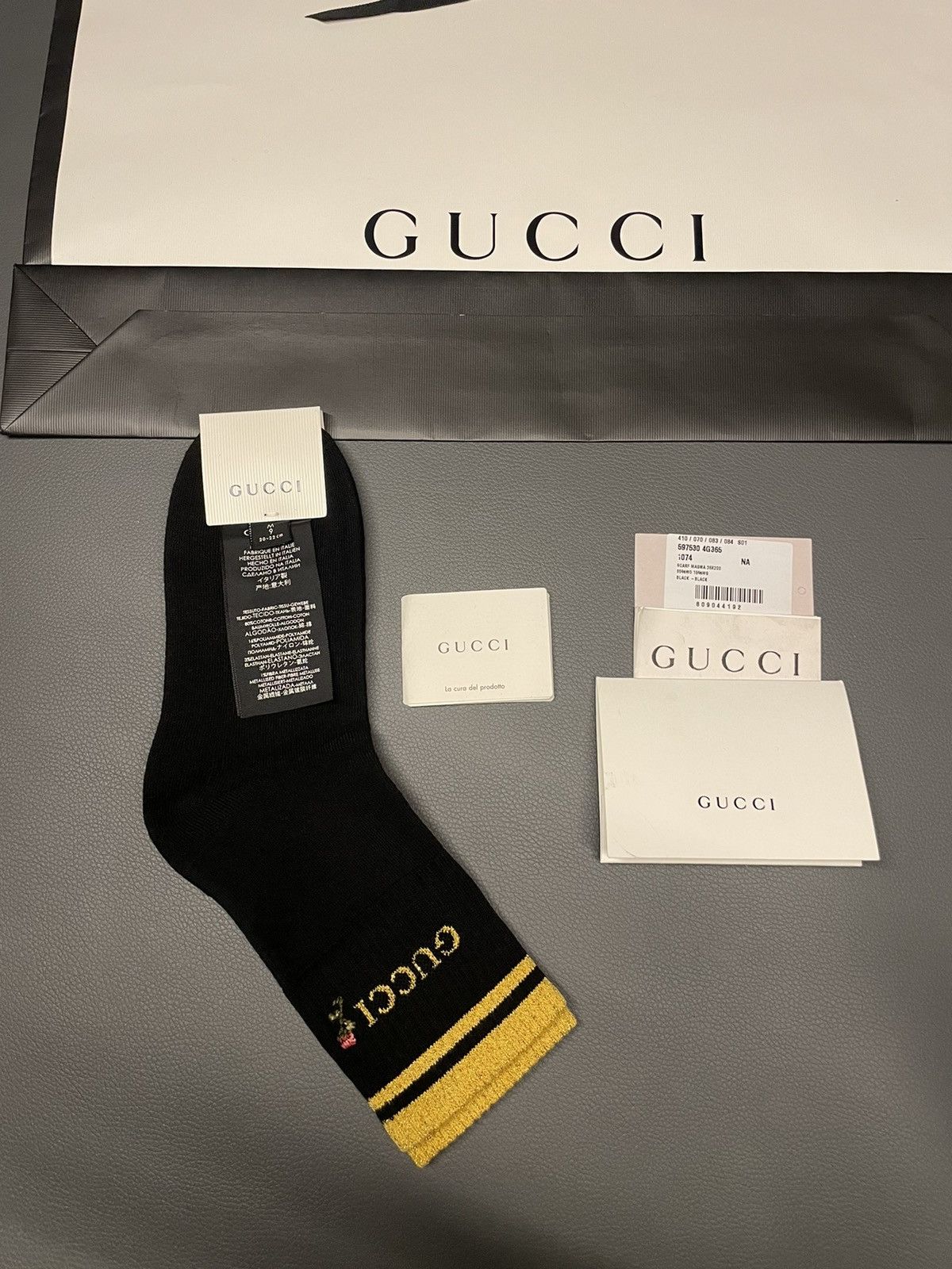 Gucci Brand NEW Super Runway Limited Edition Embroidery Logo Socks Size ONE SIZE - 3 Thumbnail