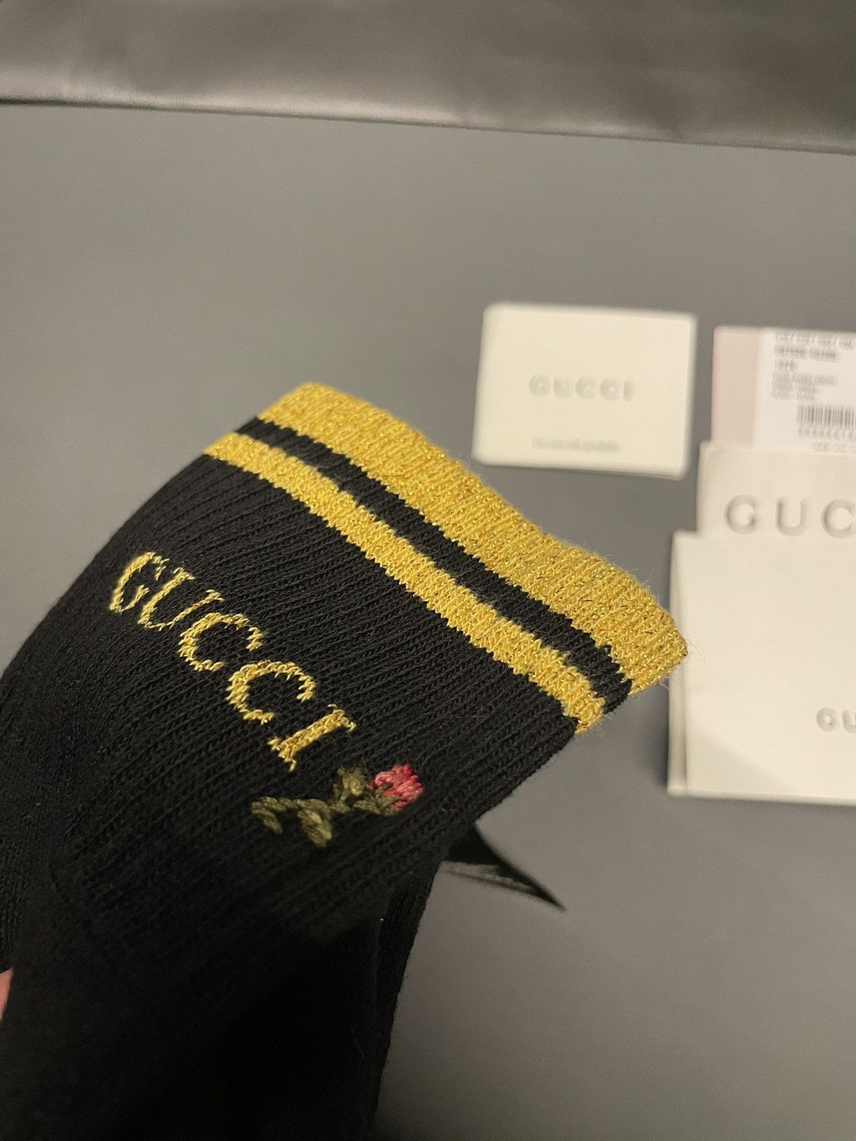 Gucci Brand NEW Super Runway Limited Edition Embroidery Logo Socks Size ONE SIZE - 18 Thumbnail