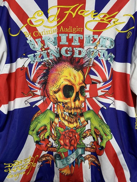 Vintage Ed Hardy Christian Audigier vintage red blue track jacket