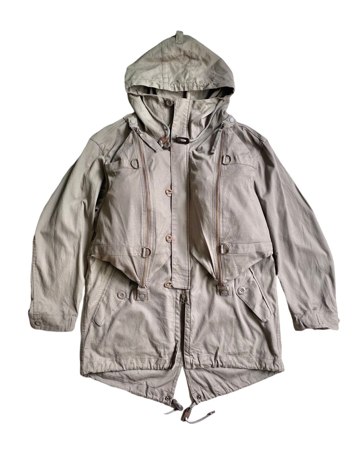 image of Final Home Oversize Pocket Parkas in Miltary Green, Men's (Size Small)