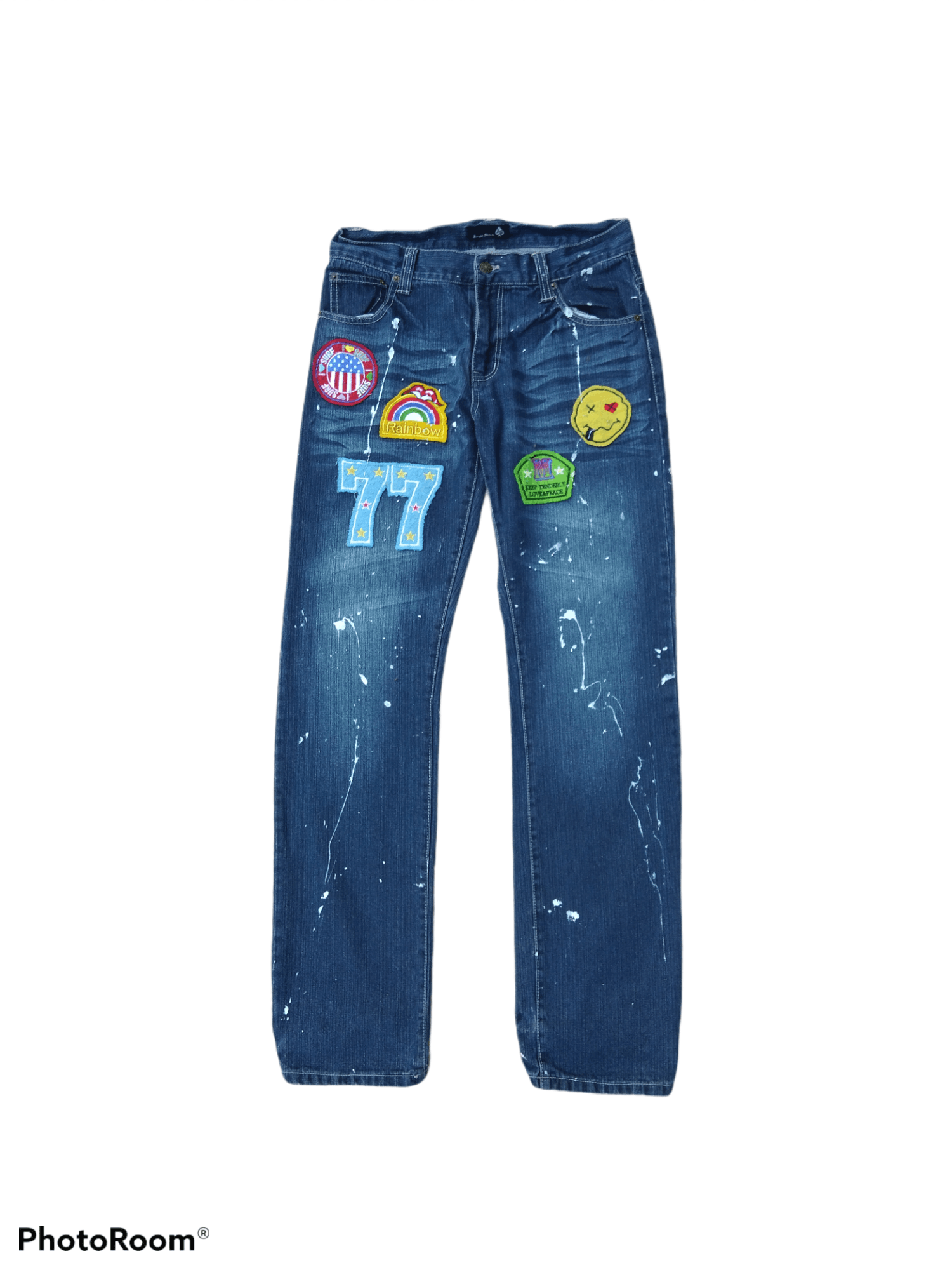 Japanese Brand JAPANESE SPLATTER JUNGLE STORM PACTH PAINTING DENIM DENIM Size US 31 - 2 Thumbnail