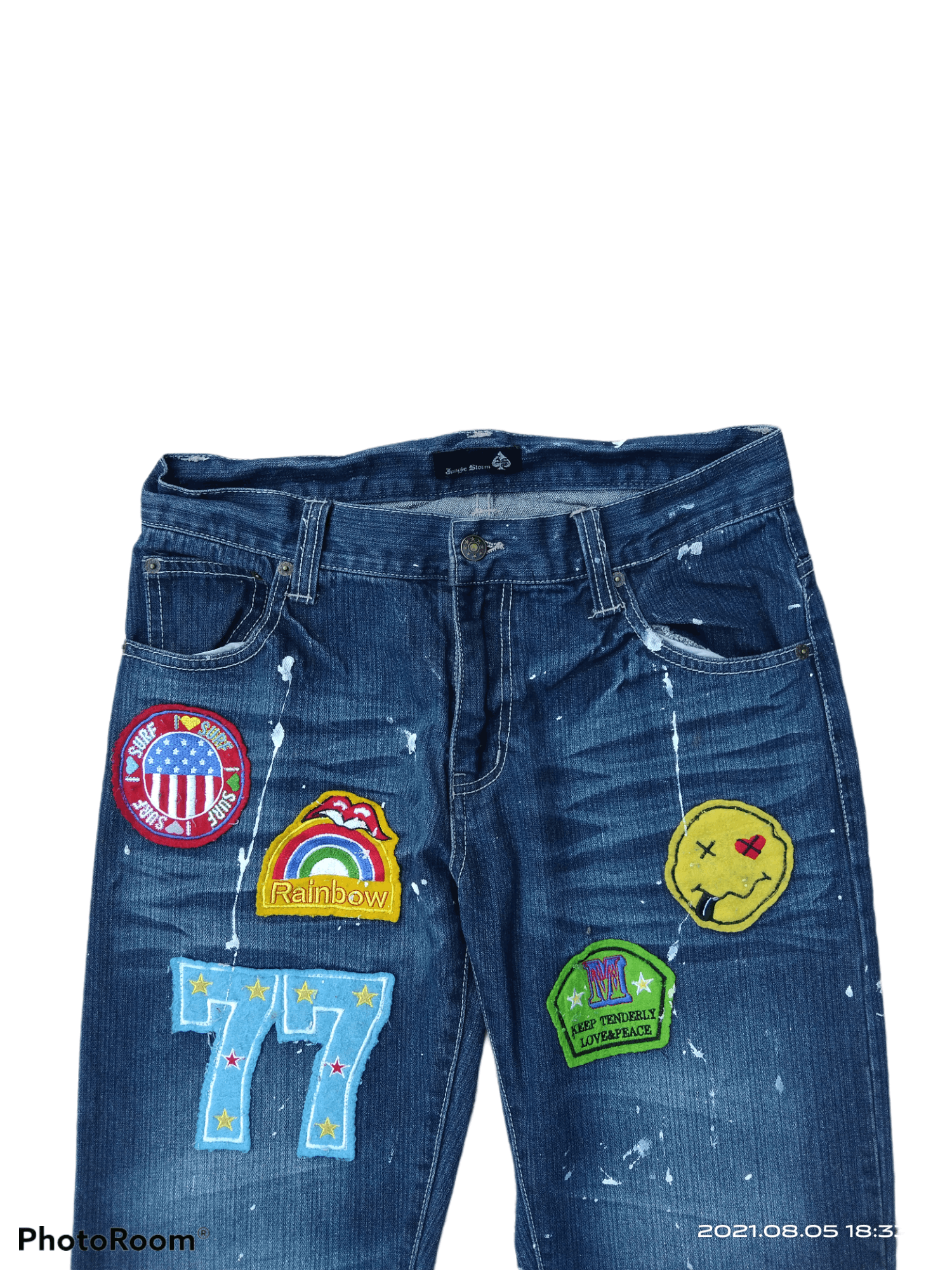 Japanese Brand JAPANESE SPLATTER JUNGLE STORM PACTH PAINTING DENIM DENIM Size US 31 - 5 Thumbnail