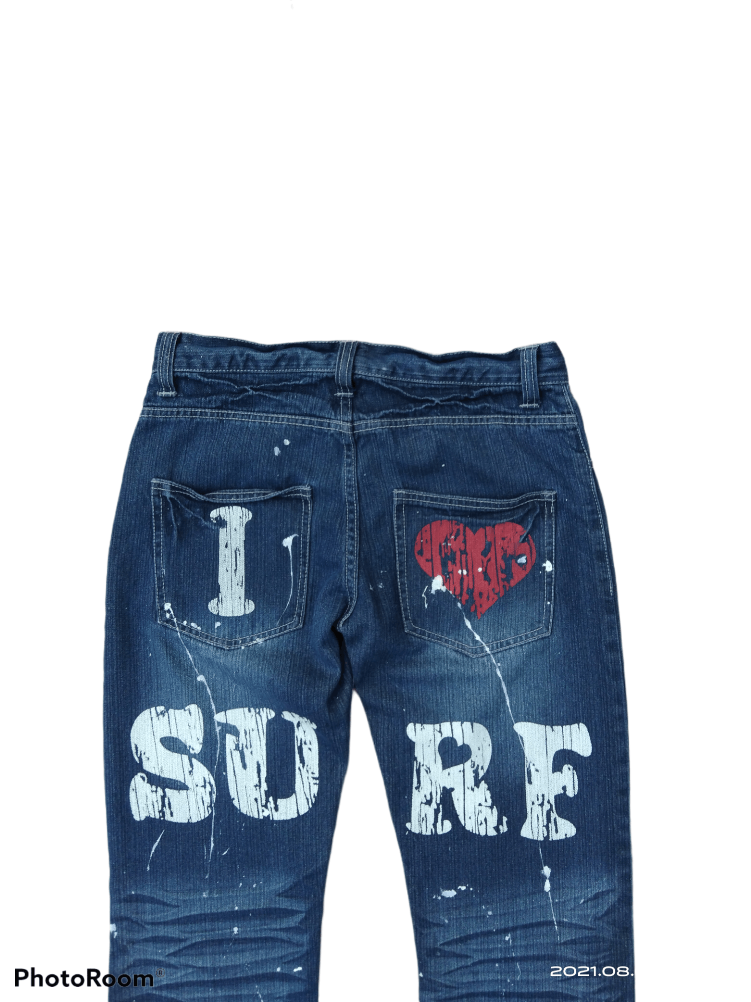 Japanese Brand JAPANESE SPLATTER JUNGLE STORM PACTH PAINTING DENIM DENIM Size US 31 - 6 Thumbnail