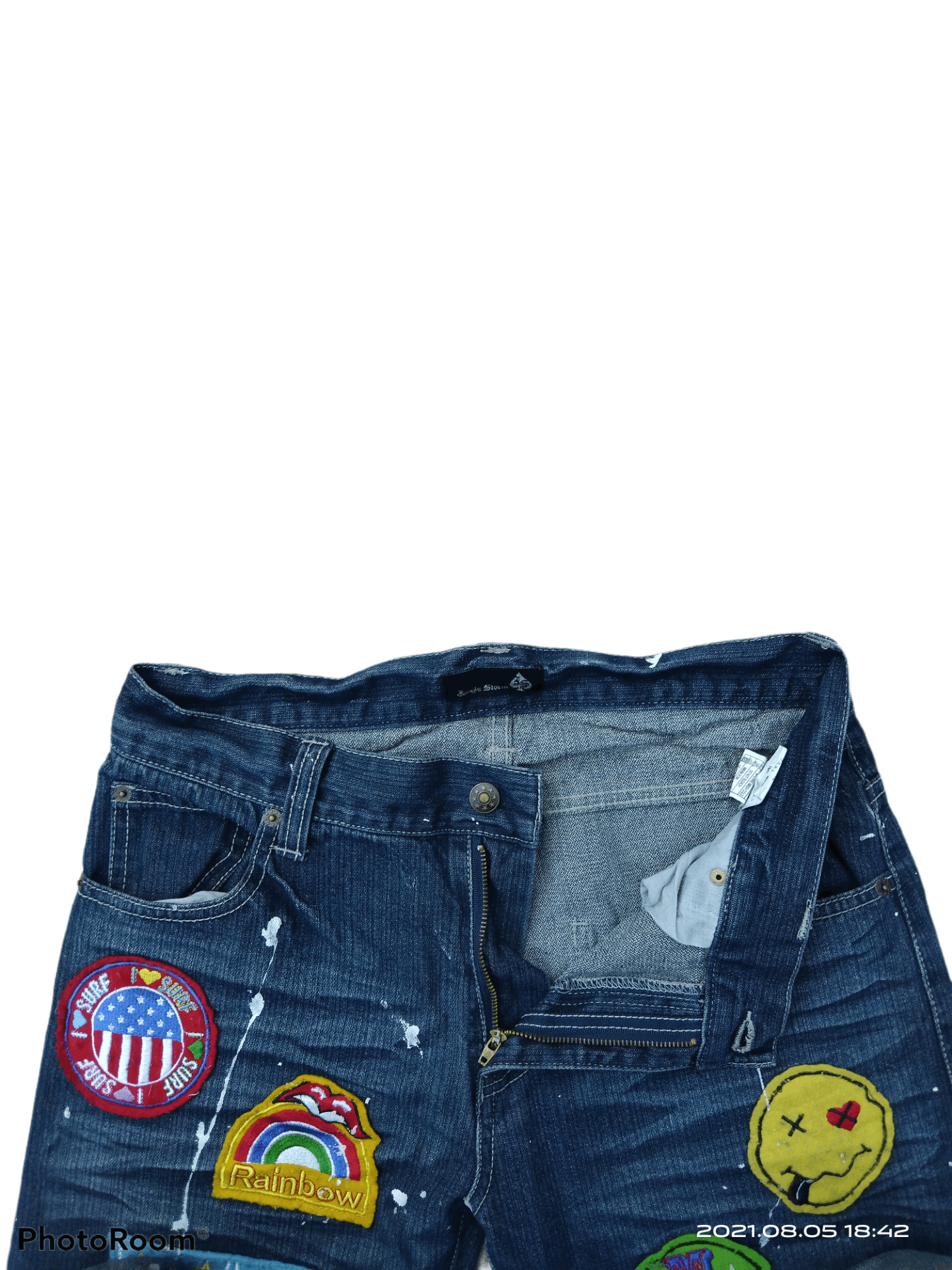 Japanese Brand JAPANESE SPLATTER JUNGLE STORM PACTH PAINTING DENIM DENIM Size US 31 - 7 Thumbnail