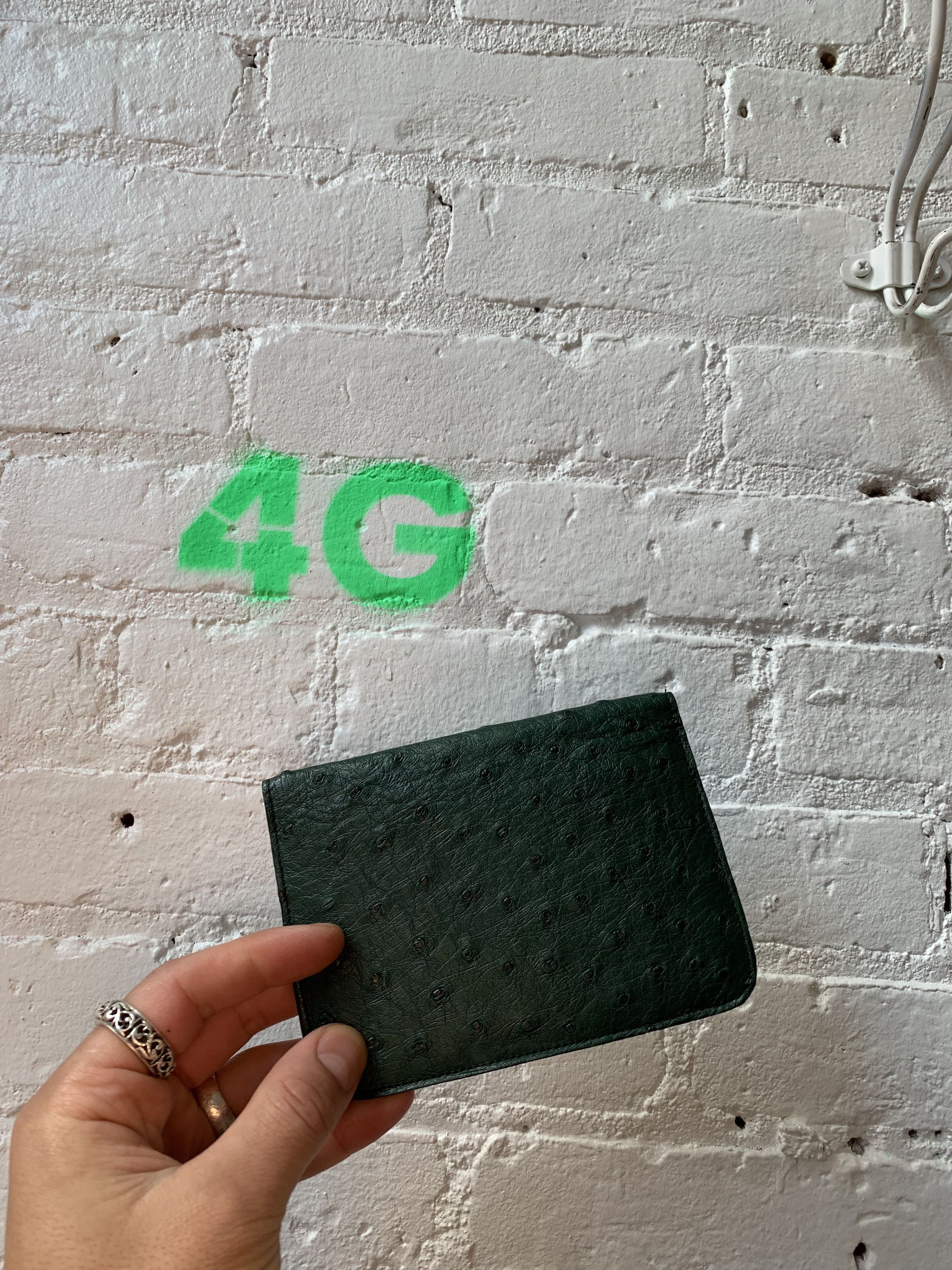 Enfants Riches Deprimes ERD 1/1 Emerald Ostrich Leather Wallet 4Gseller Size ONE SIZE - 4 Thumbnail
