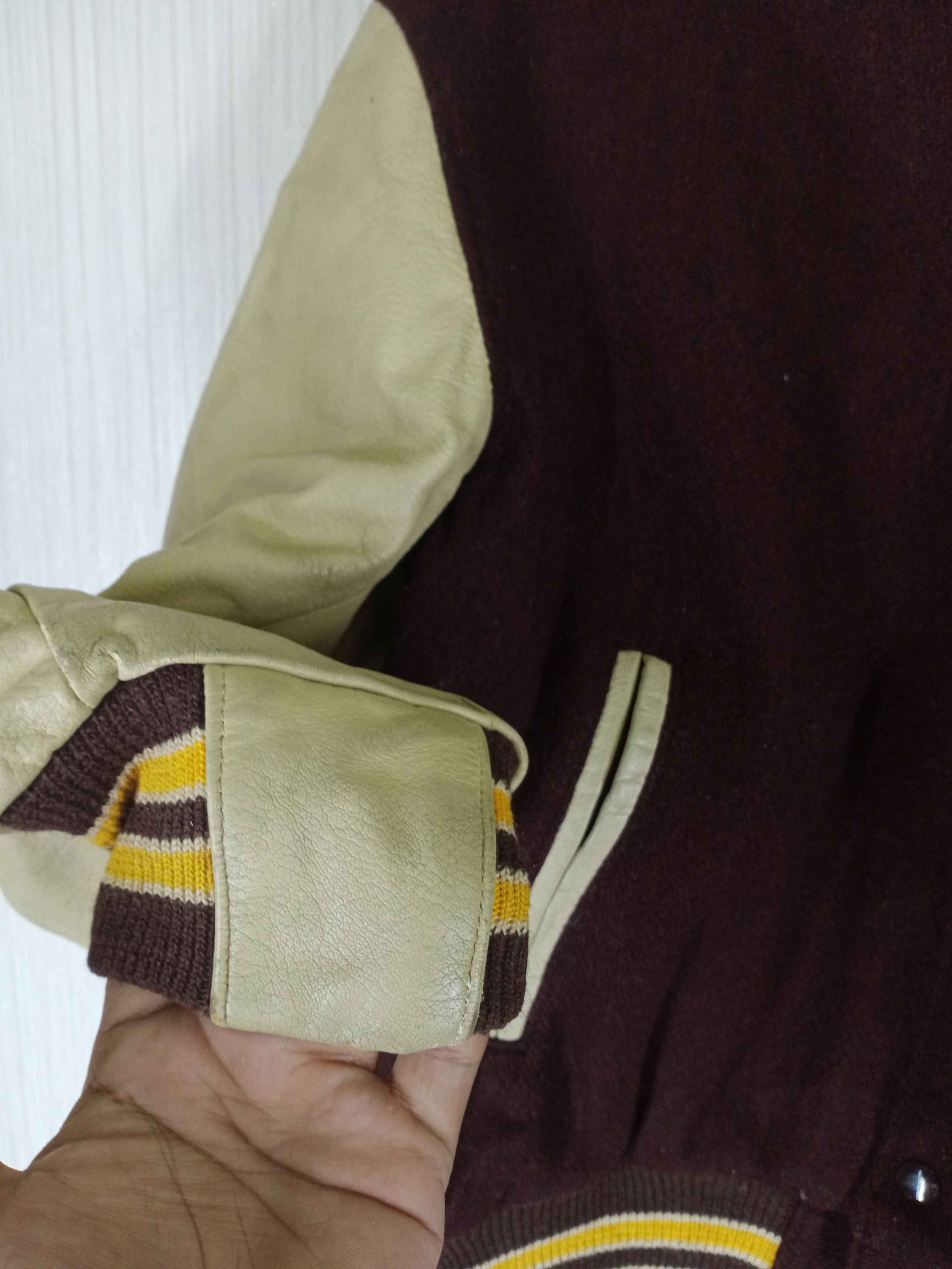 Golden Bear Vintage 90s Golden bear varsity jacket LEATHER + WOOL Size US M / EU 48-50 / 2 - 5 Thumbnail