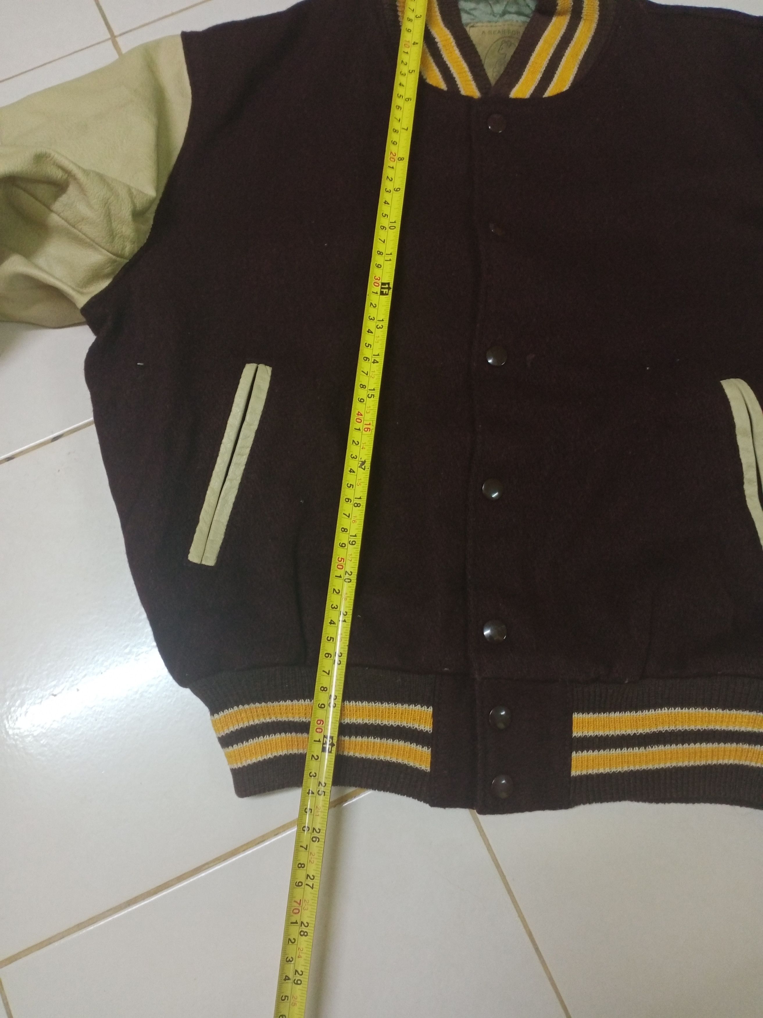 Golden Bear Vintage 90s Golden bear varsity jacket LEATHER + WOOL Size US M / EU 48-50 / 2 - 8 Thumbnail