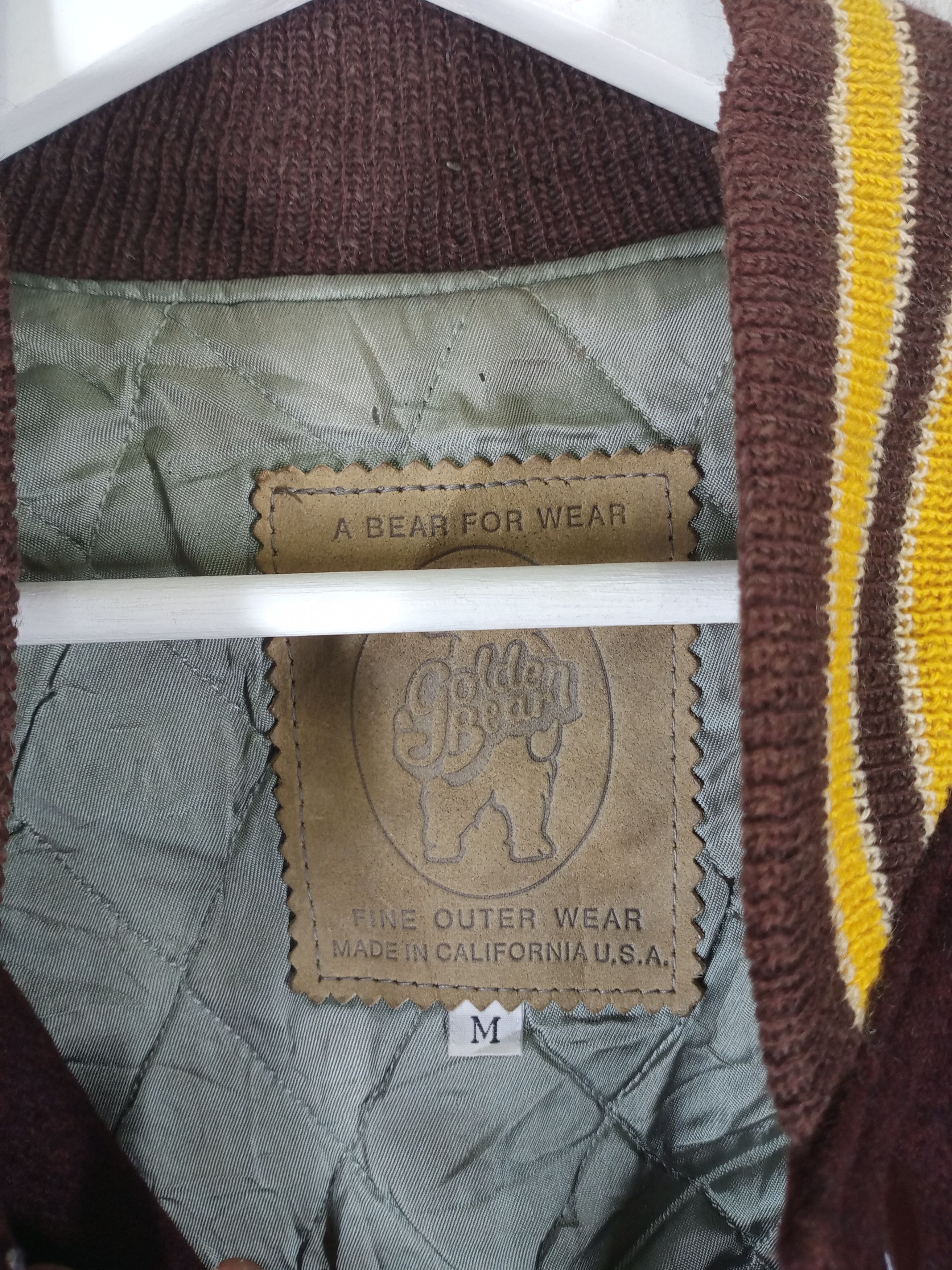 Golden Bear Vintage 90s Golden bear varsity jacket LEATHER + WOOL Size US M / EU 48-50 / 2 - 4 Thumbnail