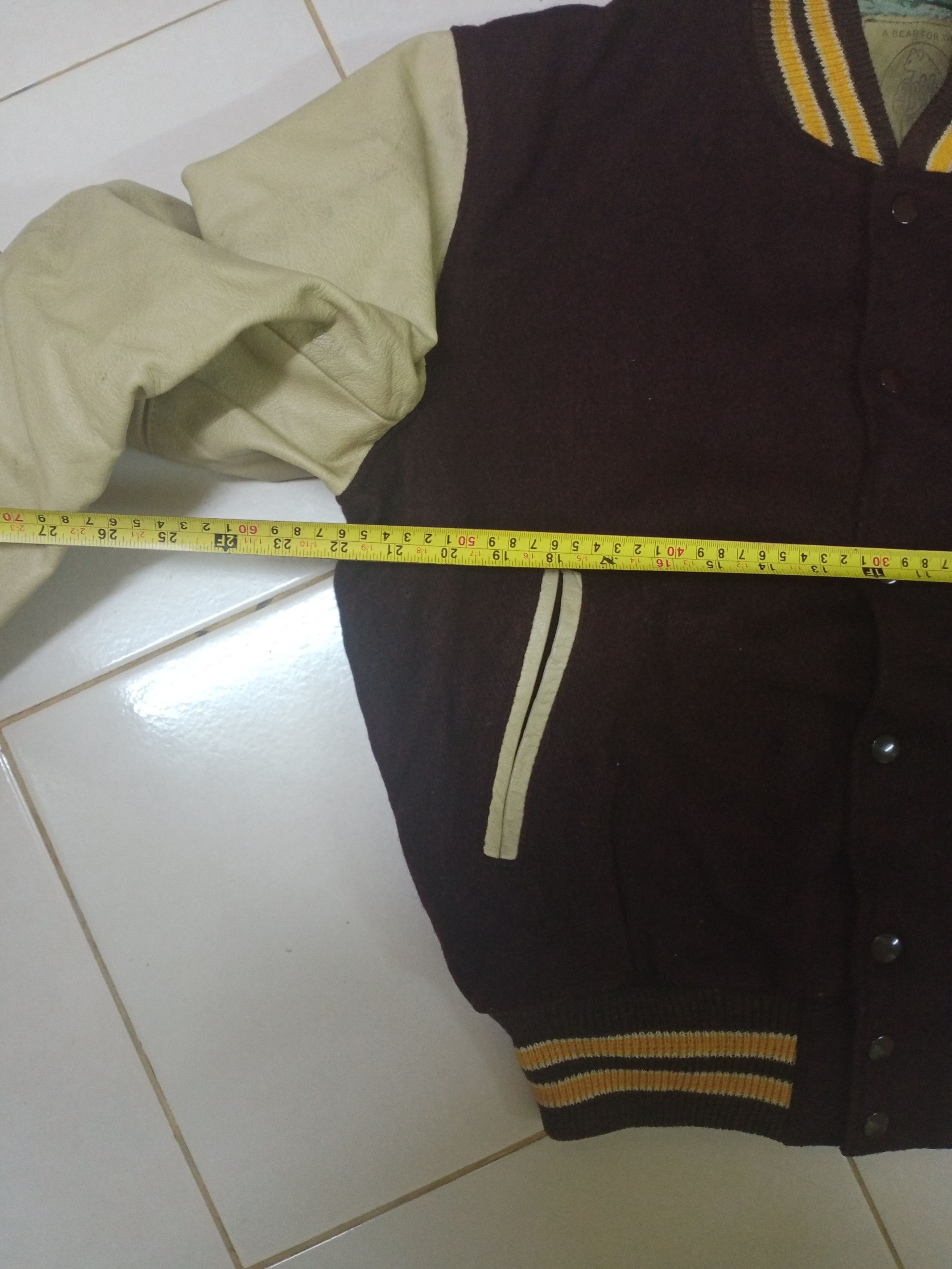 Golden Bear Vintage 90s Golden bear varsity jacket LEATHER + WOOL Size US M / EU 48-50 / 2 - 10 Thumbnail
