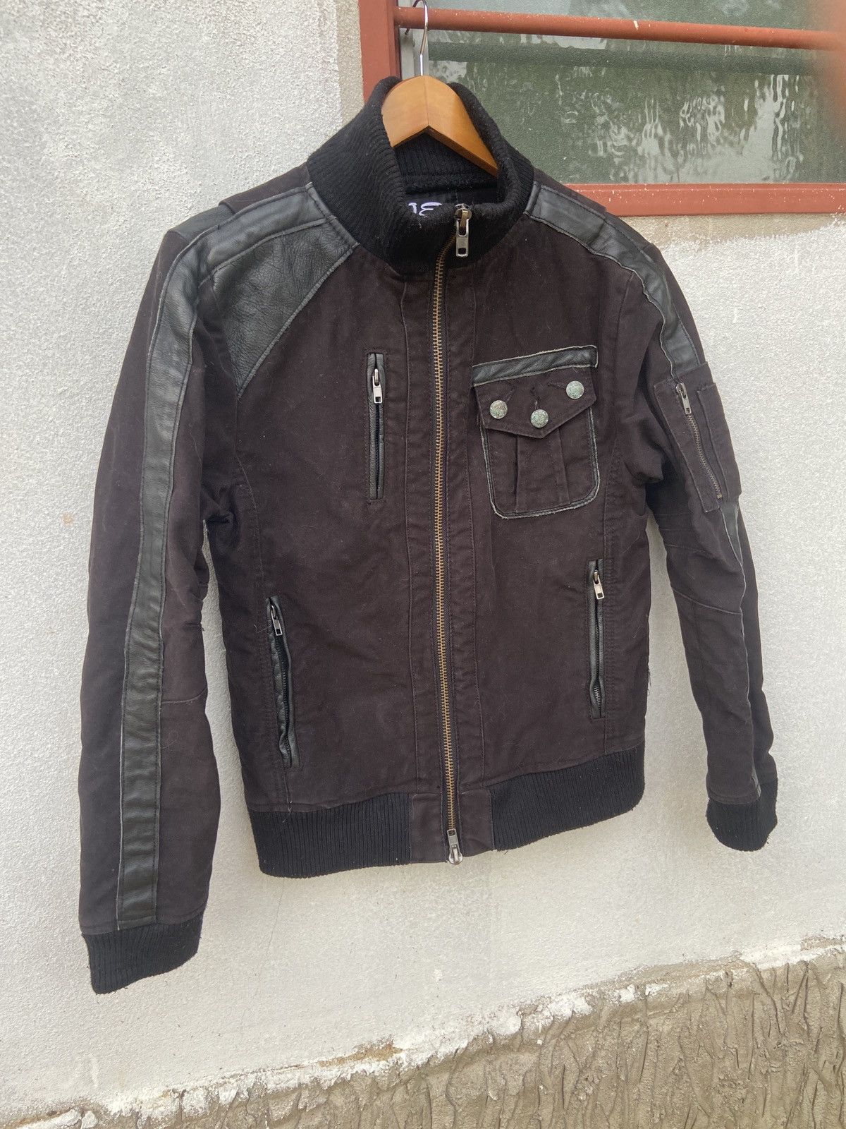 JACKROSE Vintage Jackrose Zip Up Cotton Leather Bomber Jacket Size US L / EU 52-54 / 3 - 3 Thumbnail