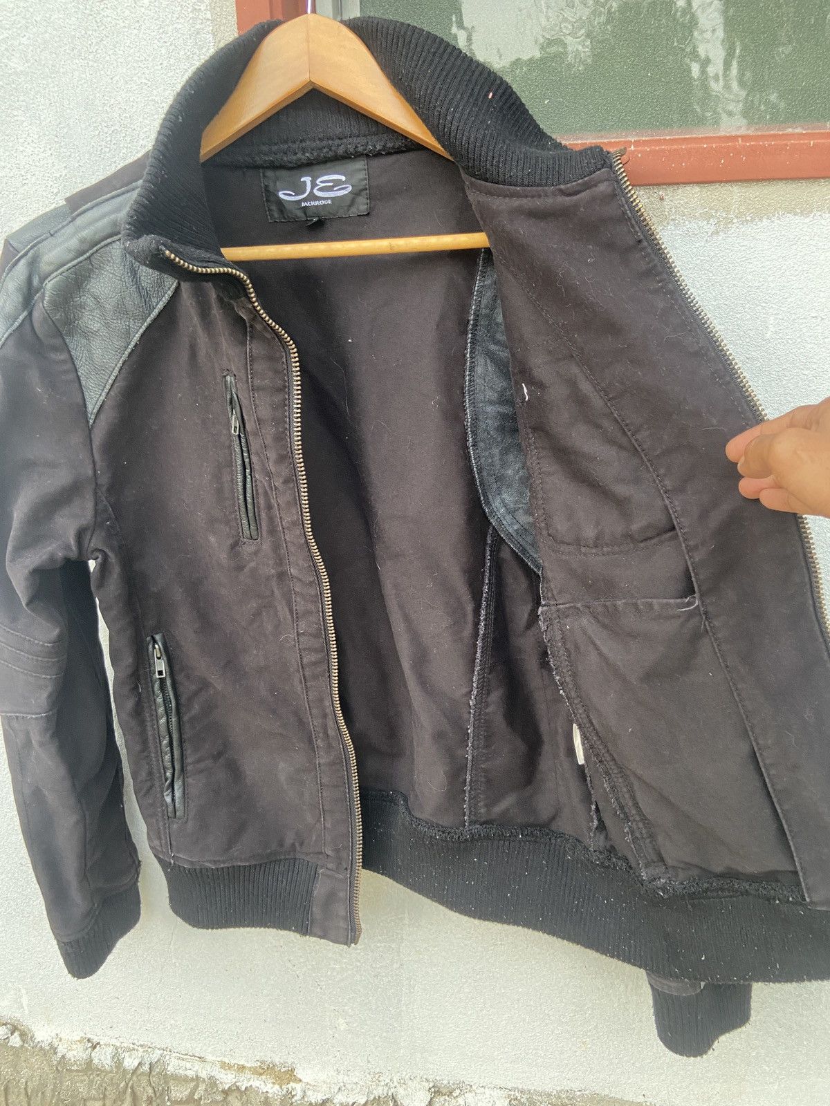 JACKROSE Vintage Jackrose Zip Up Cotton Leather Bomber Jacket Size US L / EU 52-54 / 3 - 6 Thumbnail