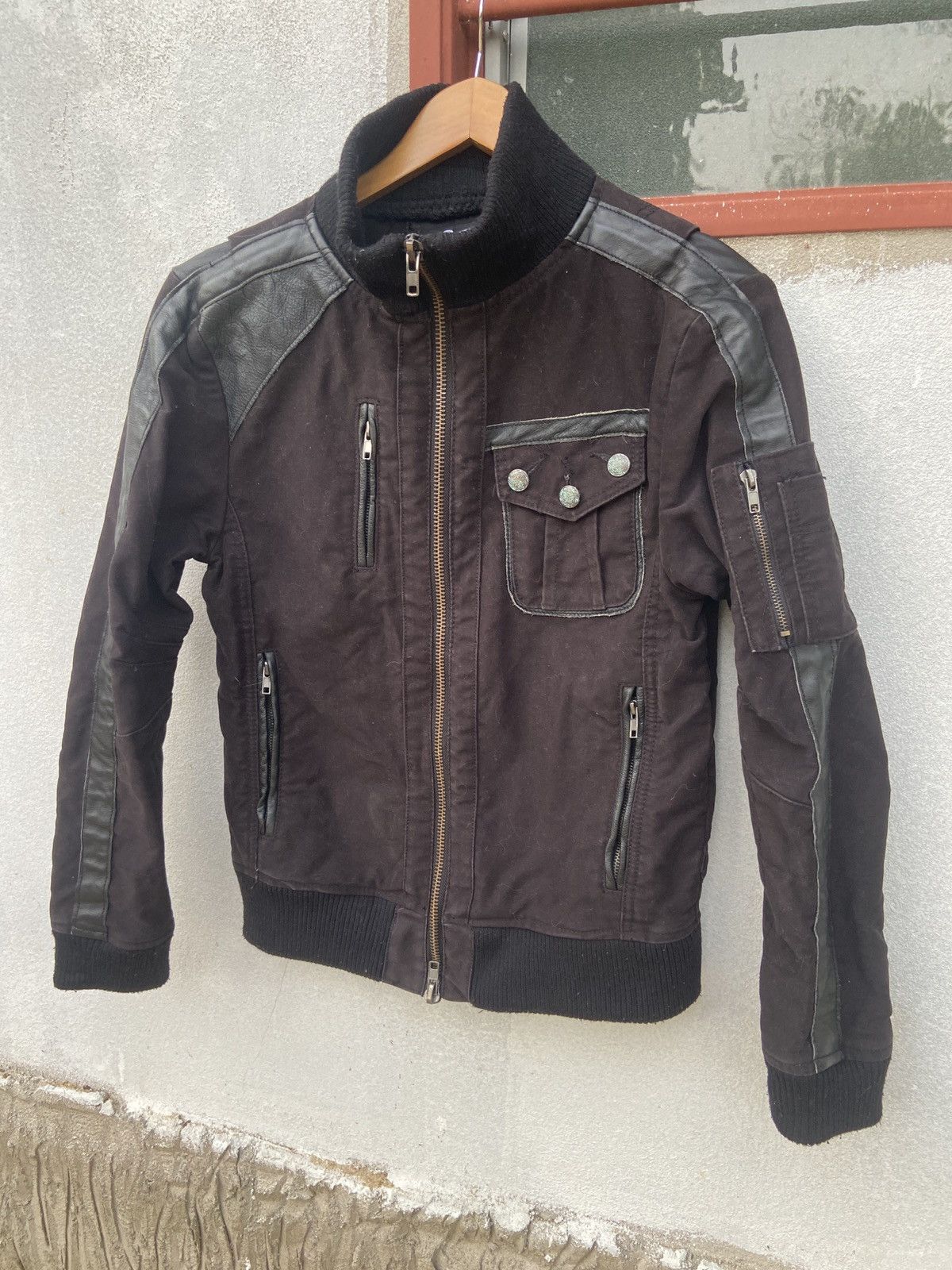 JACKROSE Vintage Jackrose Zip Up Cotton Leather Bomber Jacket Size US L / EU 52-54 / 3 - 4 Thumbnail
