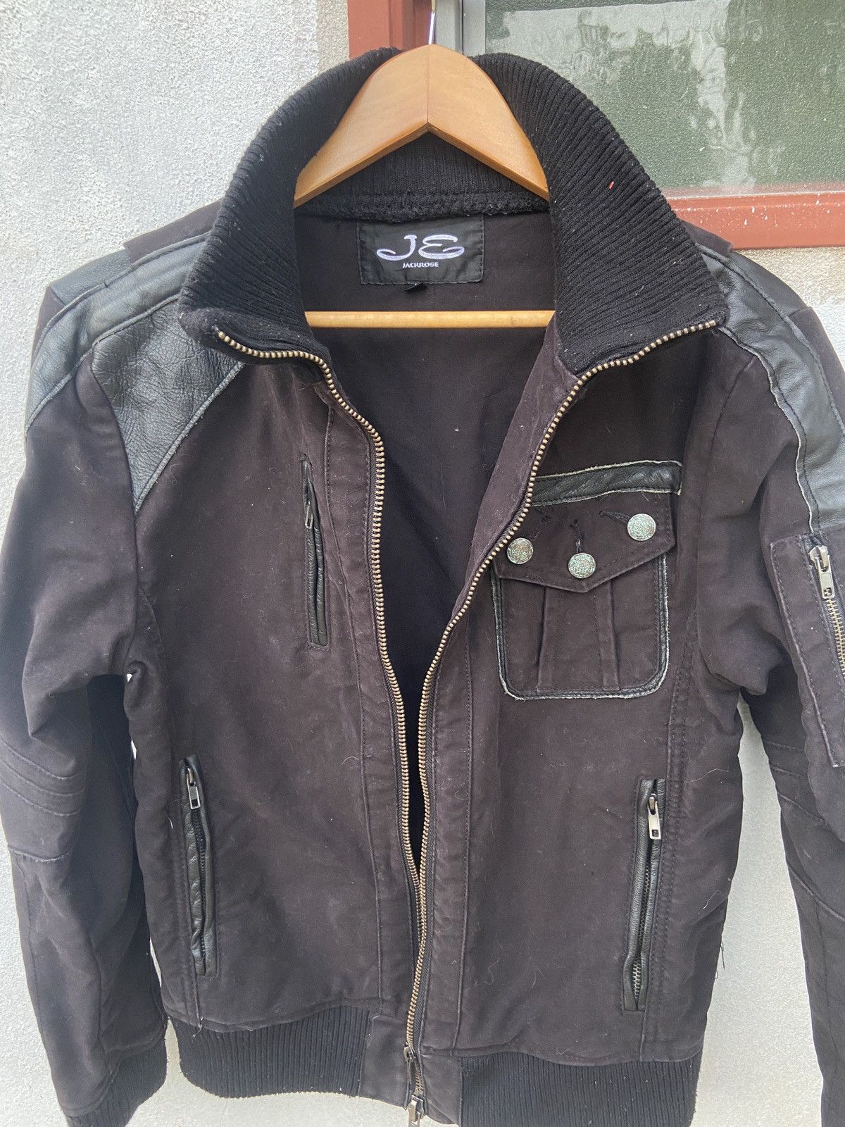 JACKROSE Vintage Jackrose Zip Up Cotton Leather Bomber Jacket Size US L / EU 52-54 / 3 - 5 Thumbnail