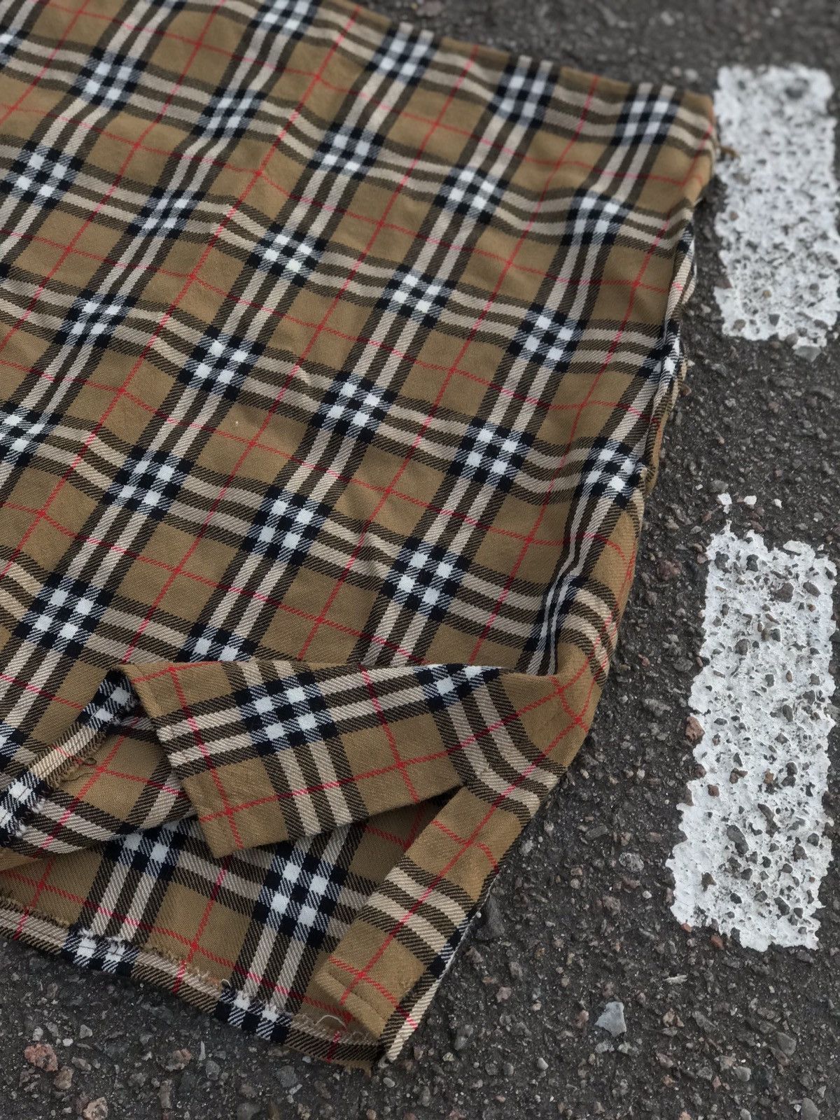 Handmade Vintage Burberry Nova Check Wool Hand Made Custom Skirt Size 28" / US 6 / IT 42 - 4 Thumbnail