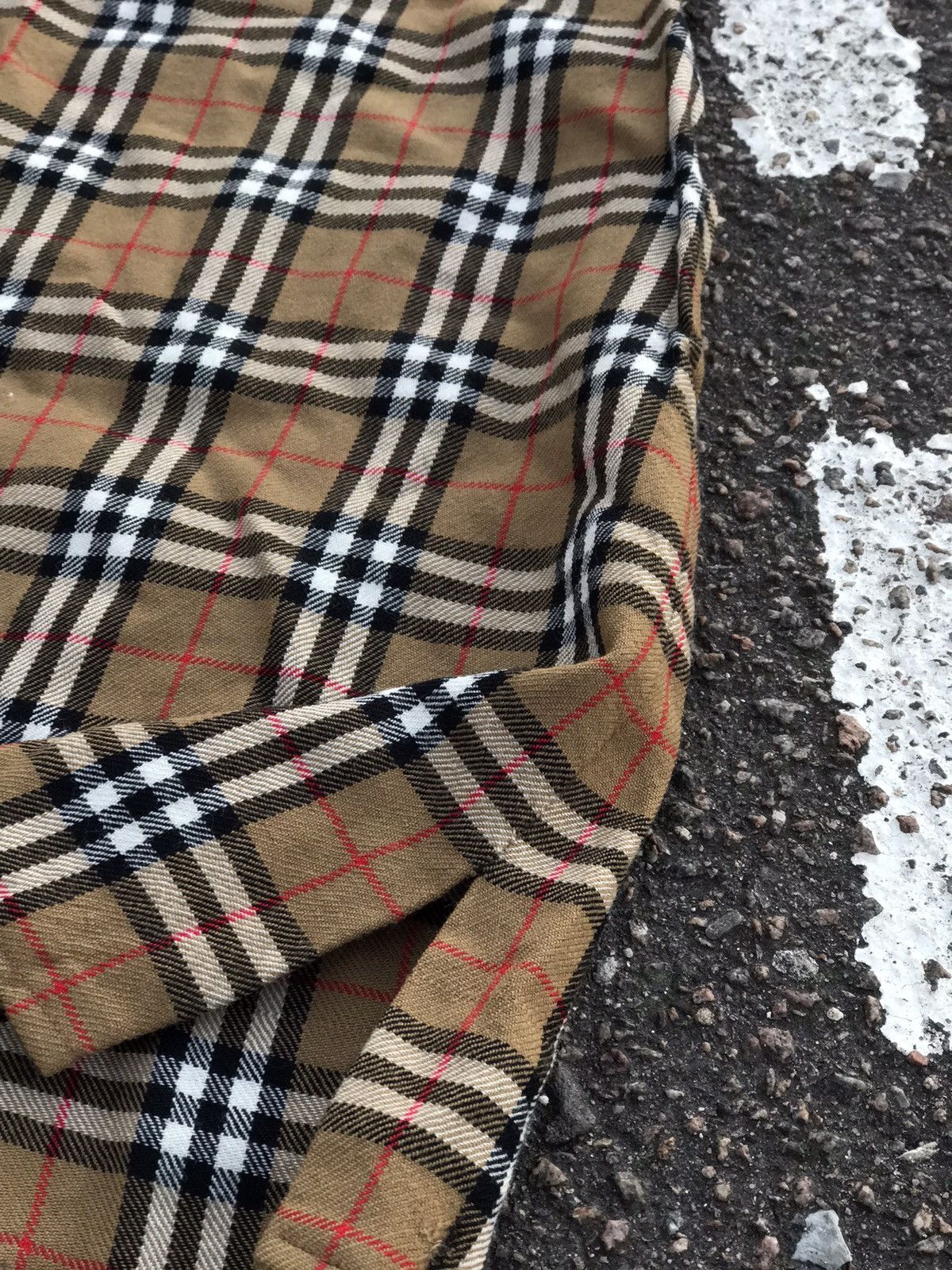 Handmade Vintage Burberry Nova Check Wool Hand Made Custom Skirt Size 28" / US 6 / IT 42 - 5 Thumbnail