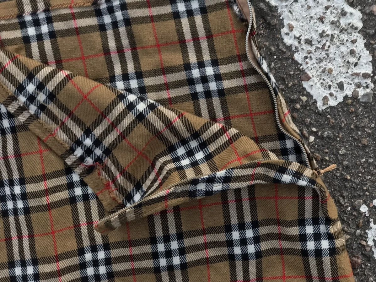 Handmade Vintage Burberry Nova Check Wool Hand Made Custom Skirt Size 28" / US 6 / IT 42 - 6 Thumbnail
