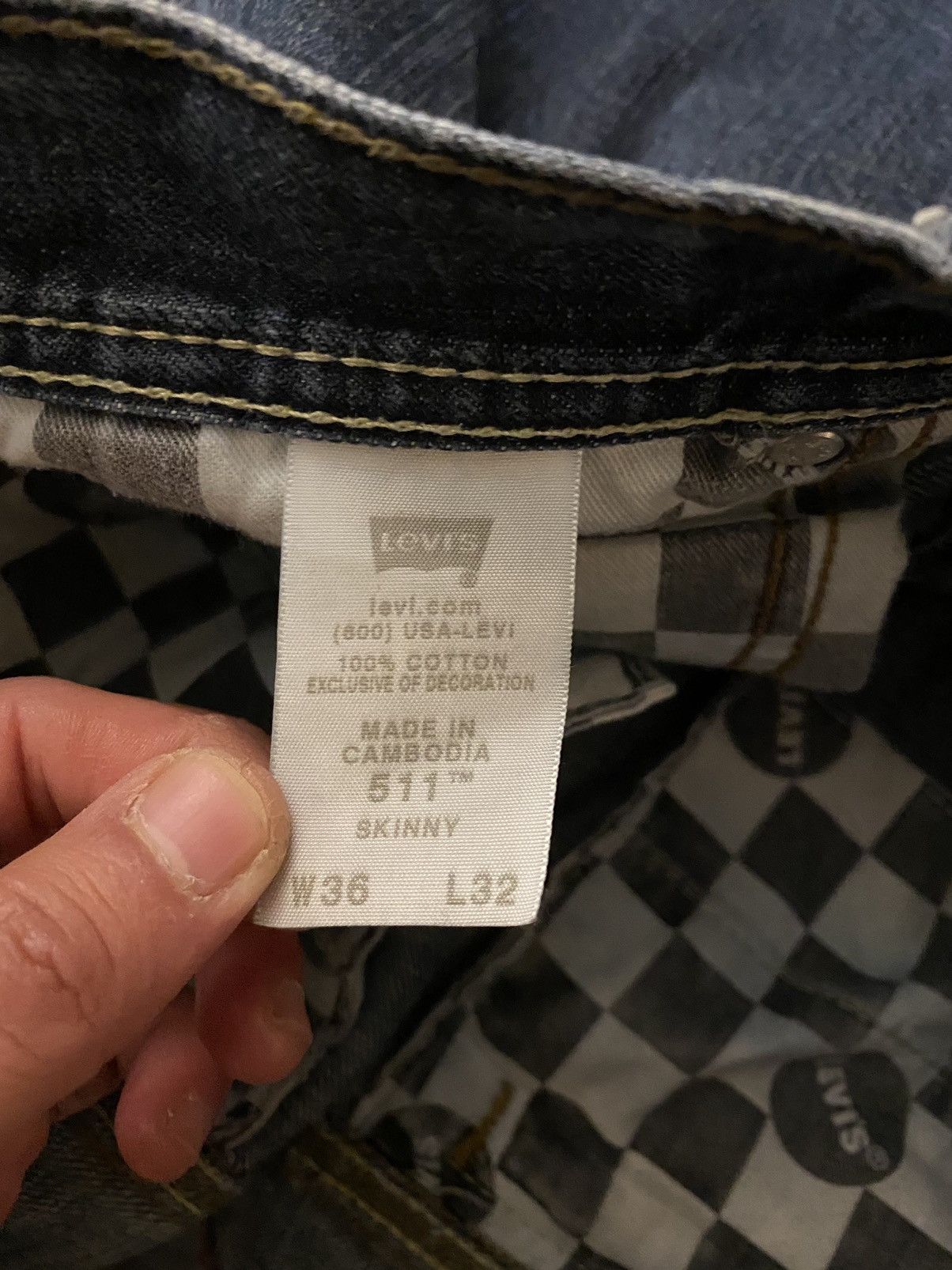Levi's 2009 Levi’s 511 Skinny 35x30 Extra Pockets Denim Jeans Size US 35 - 11 Thumbnail