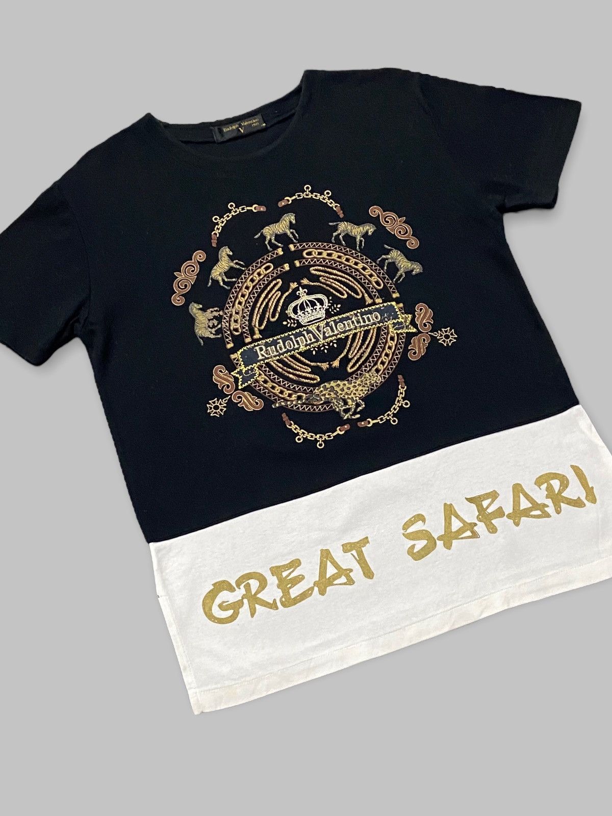 Vintage Rudolph Valentino Great Safari Embroidery Tshirt