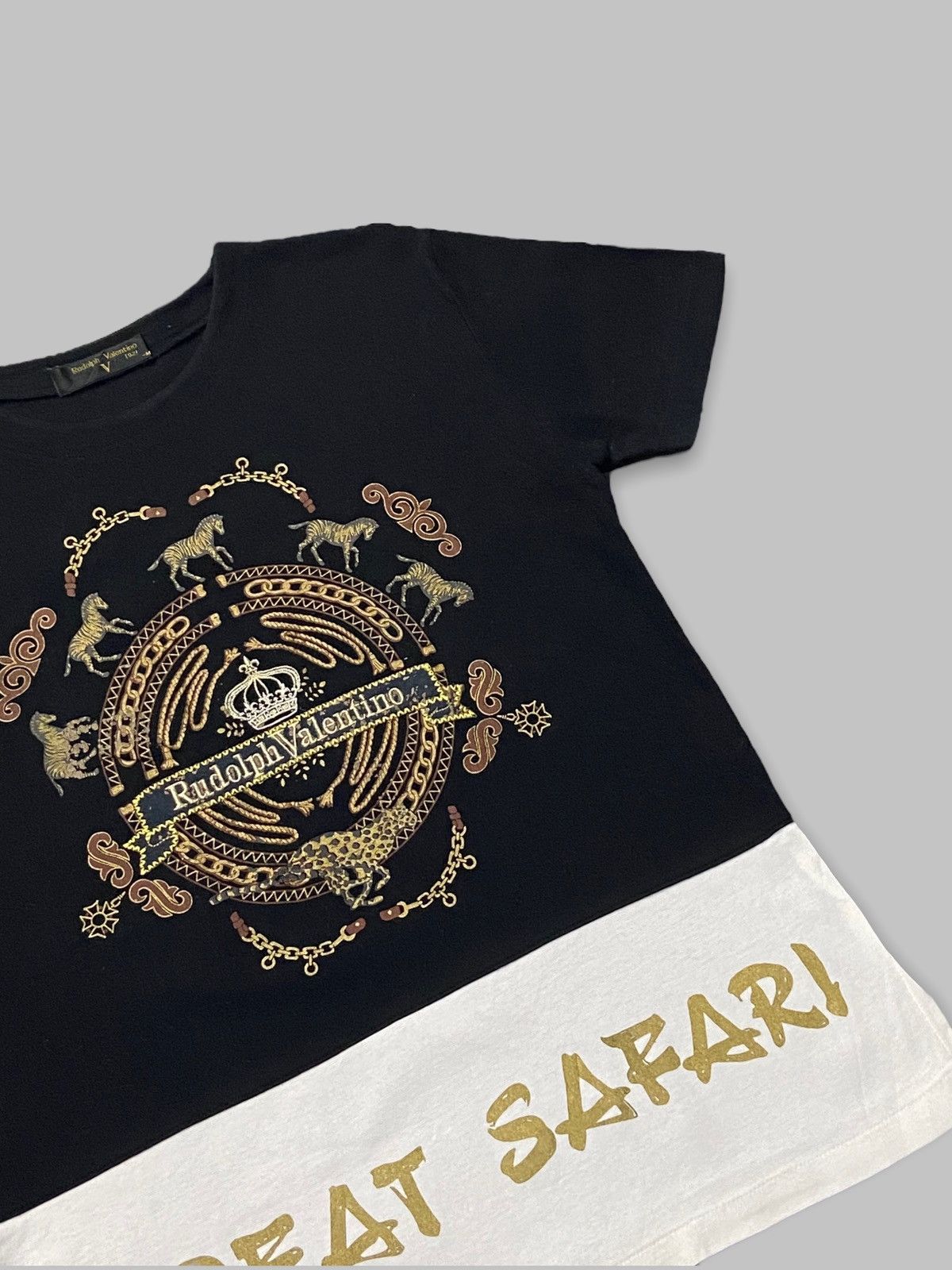Vintage Rudolph Valentino Great Safari Embroidery Tshirt