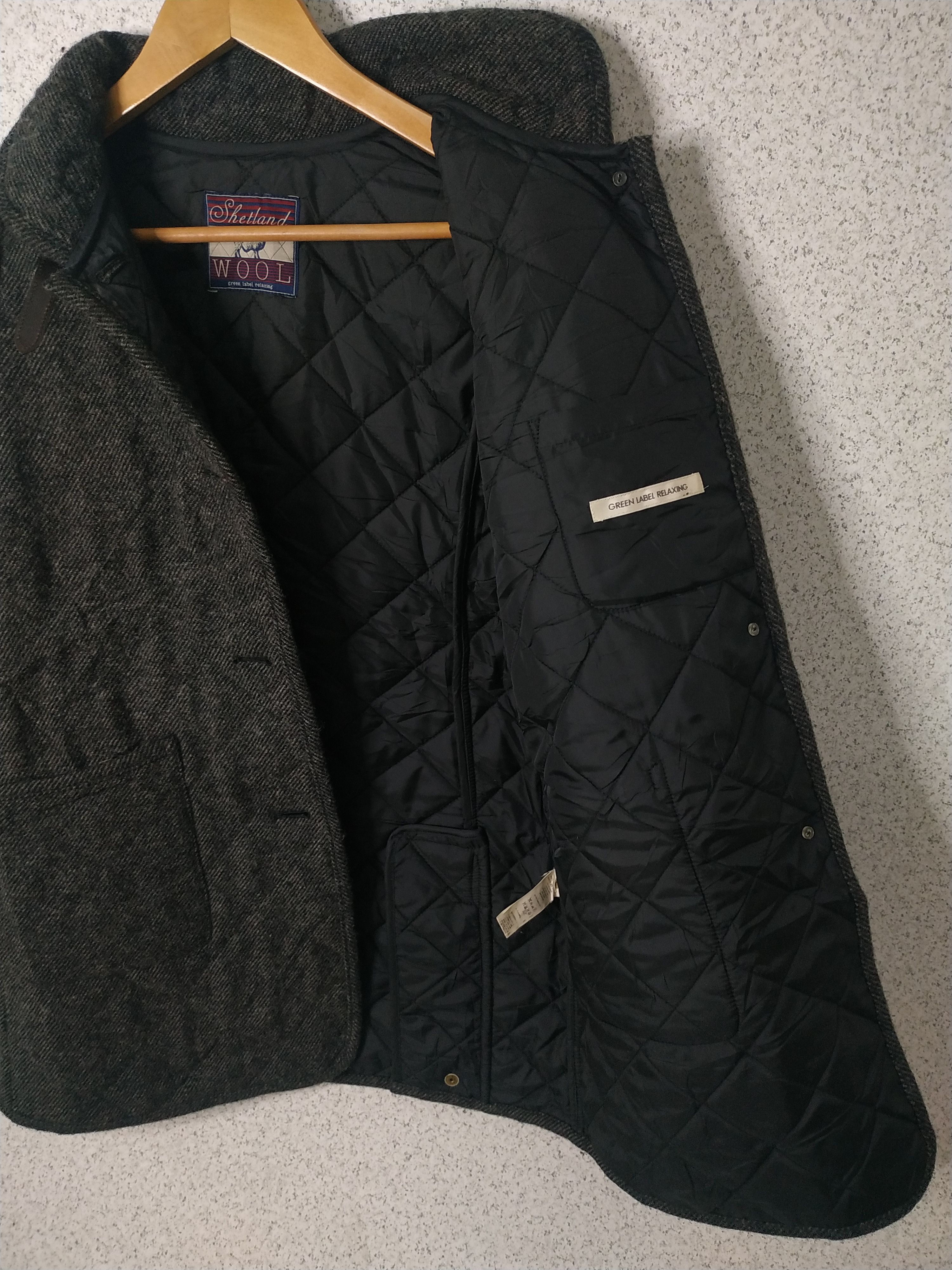 Japanese Brand Shetland Wool Quilted Shawl Collar Jacket Size US S / EU 44-46 / 1 - 6 Thumbnail