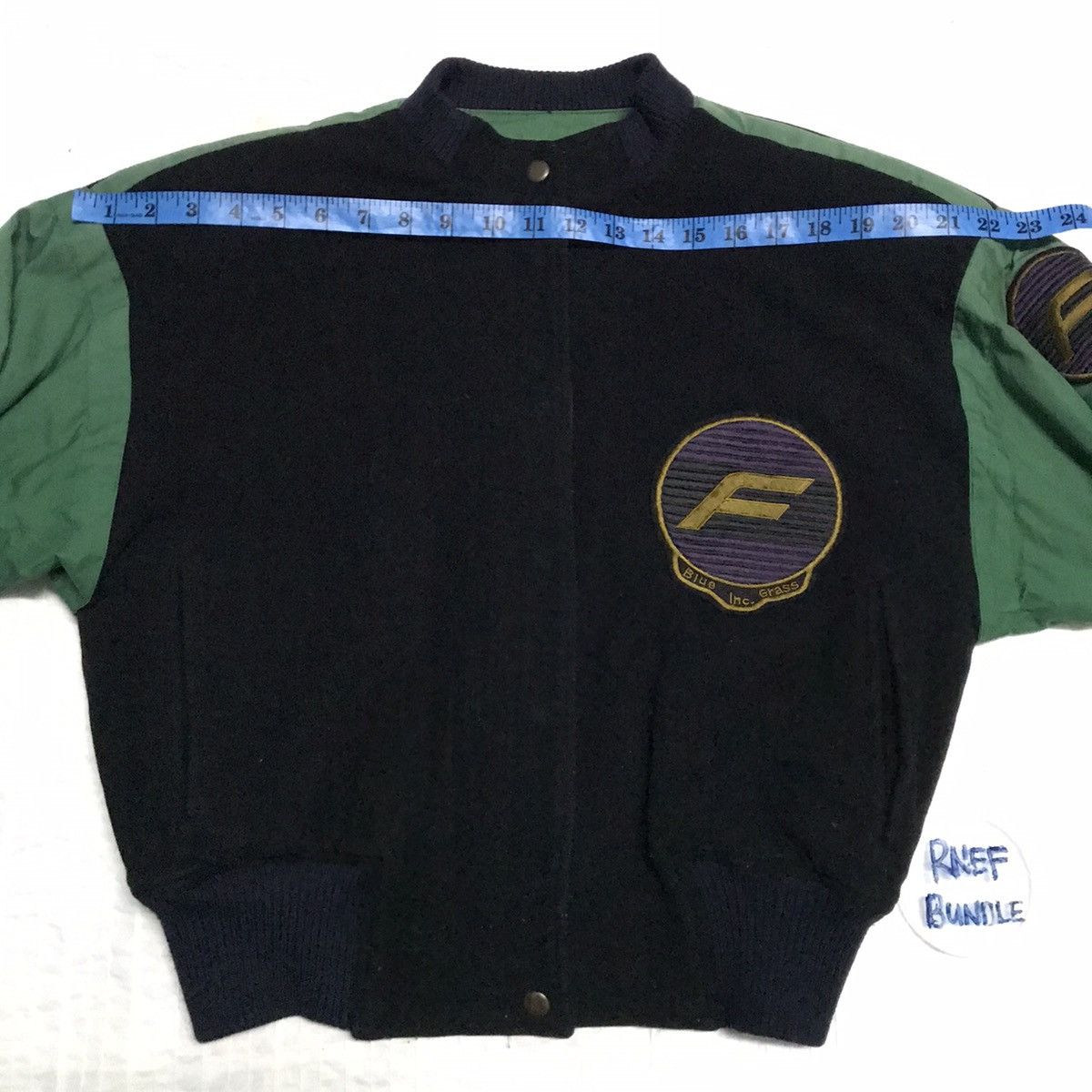 Japanese Brand Flint lock blue grass F logo varsity jacket Size US S / EU 44-46 / 1 - 17 Thumbnail